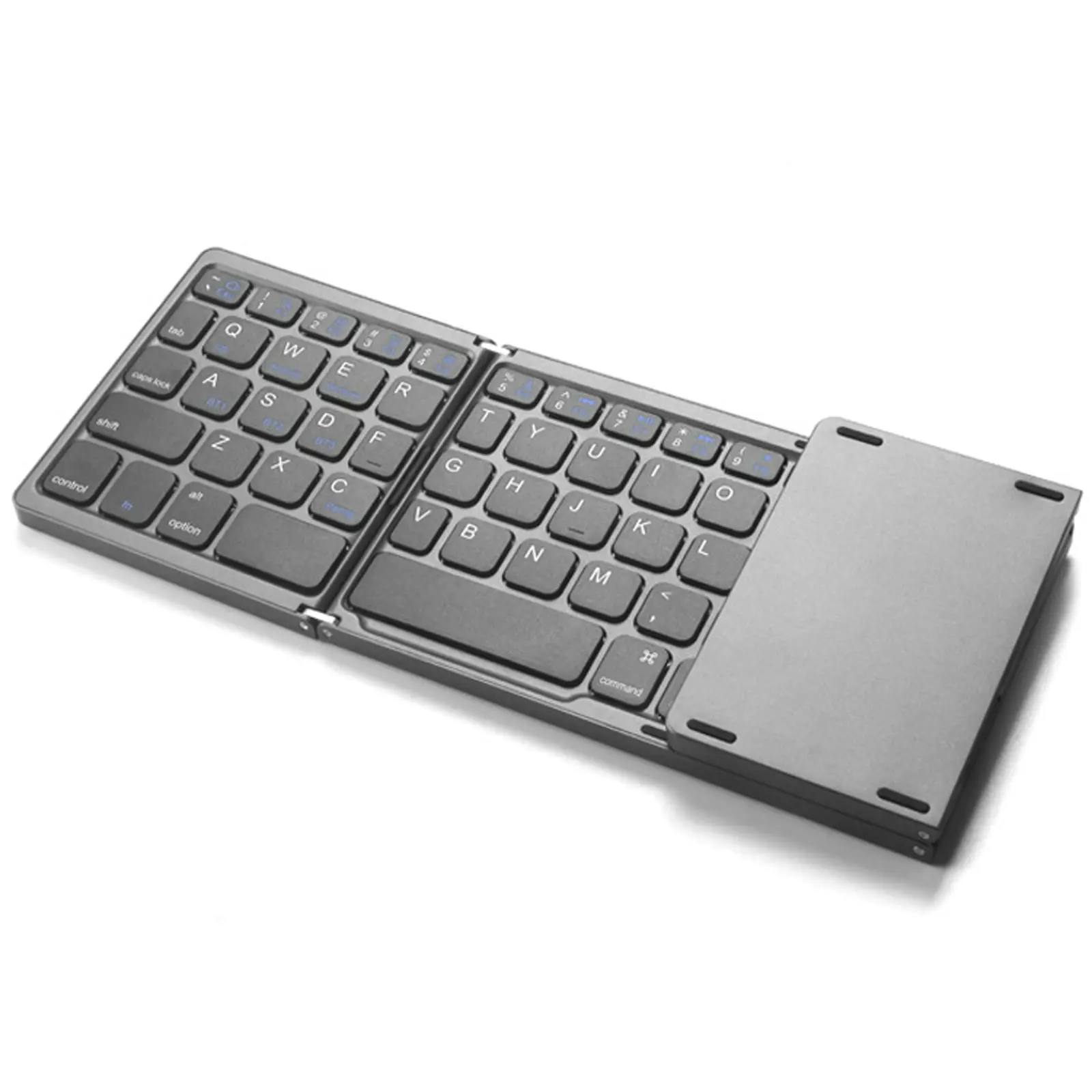 TODO Folding Bluetooth Wireless Keyboard Touchpad BT 5.1 Mac Windows Android - Grey