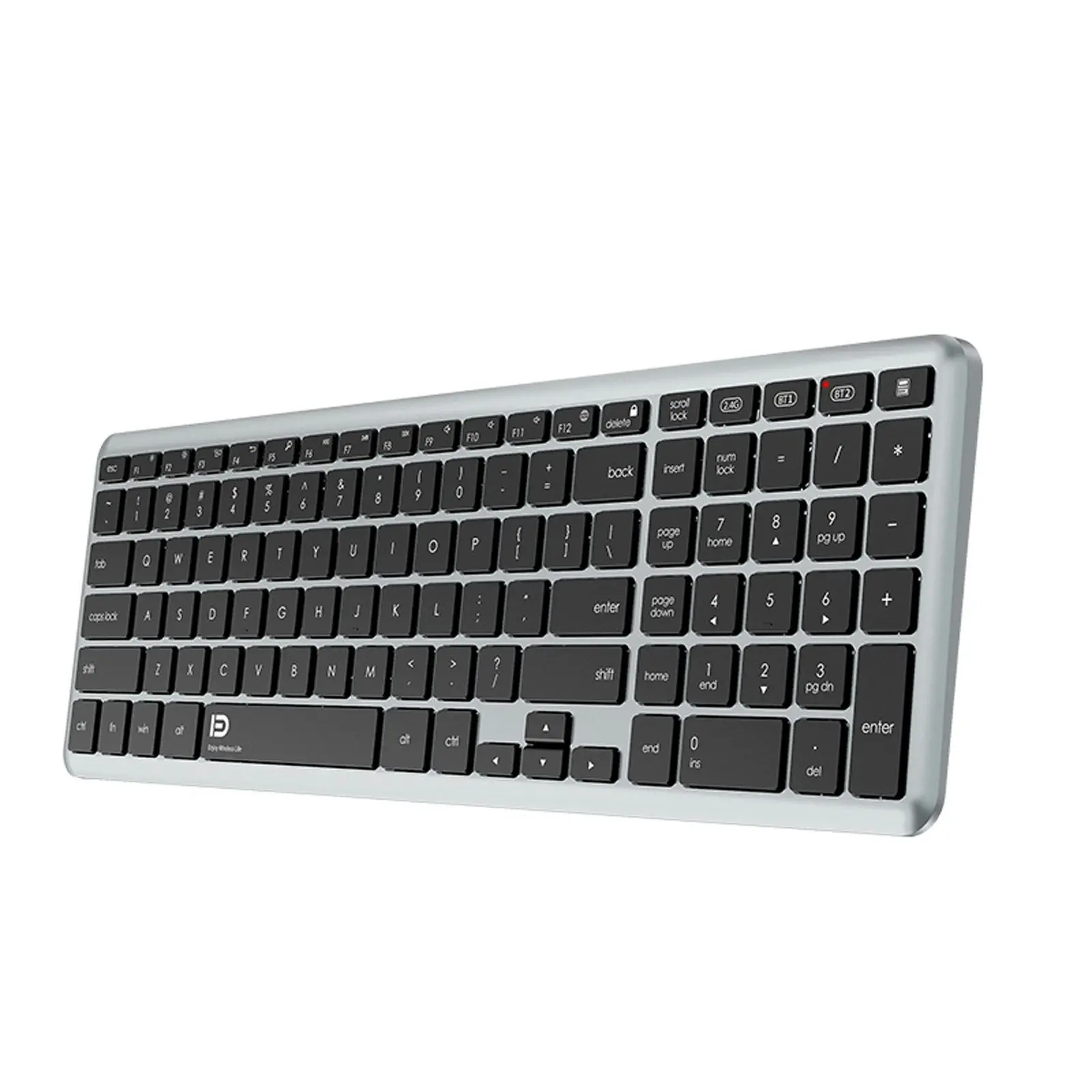 TODO Bluetooth Wireless Keyboard Mac Windows Android 2.4G USB DUAL BT 3.0 5.0 - Black Silver