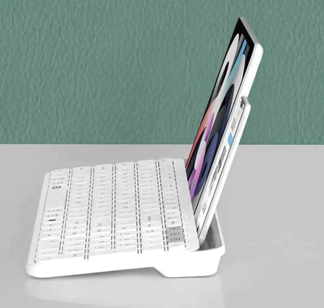 TODO Bluetooth Wireless Keyboard Tablet Holder Mac Windows Android 2.4G USB BT 3.0 5.0 - White