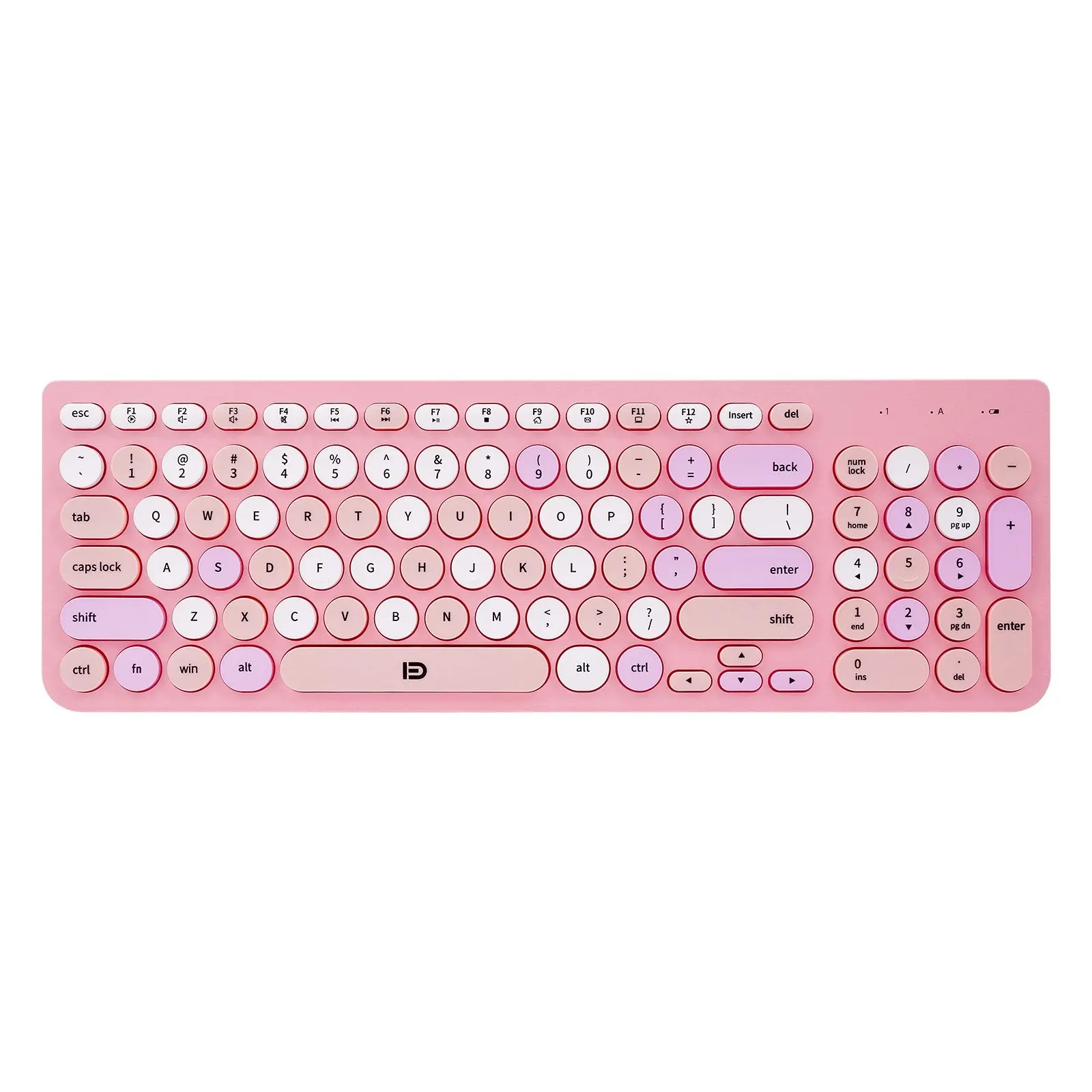 TODO 2.4Ghz Wireless Keyboard Mouse Combo Rechargeable Mac Windows Android 96 Key - Pink