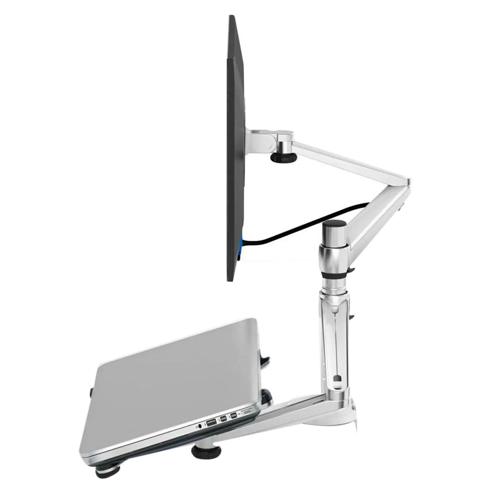 TODO Aluminium Dual Laptop + Monitor Stand Desk Clamp Mount Bracket VESA 75-100mm 2 Arm