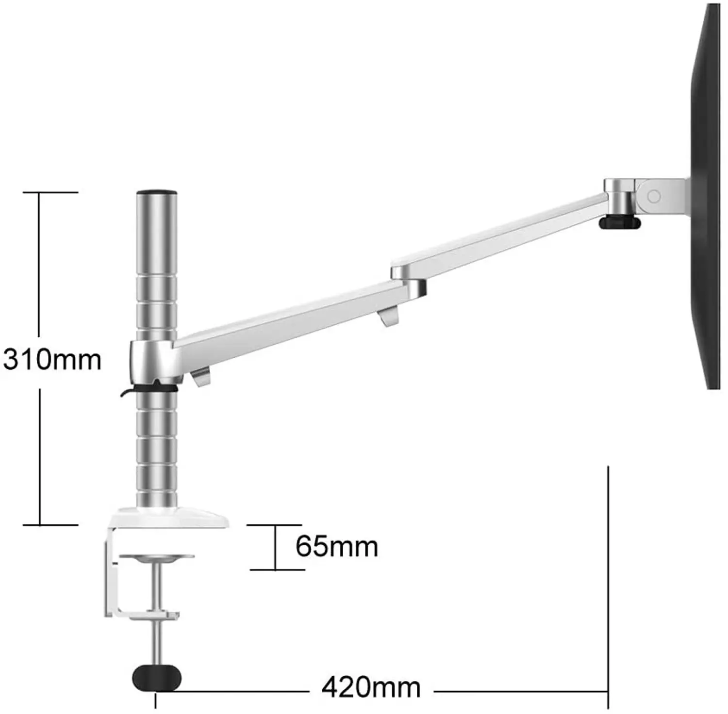 TODO Aluminium Dual Laptop + Monitor Stand Desk Clamp Mount Bracket VESA 75-100mm 2 Arm