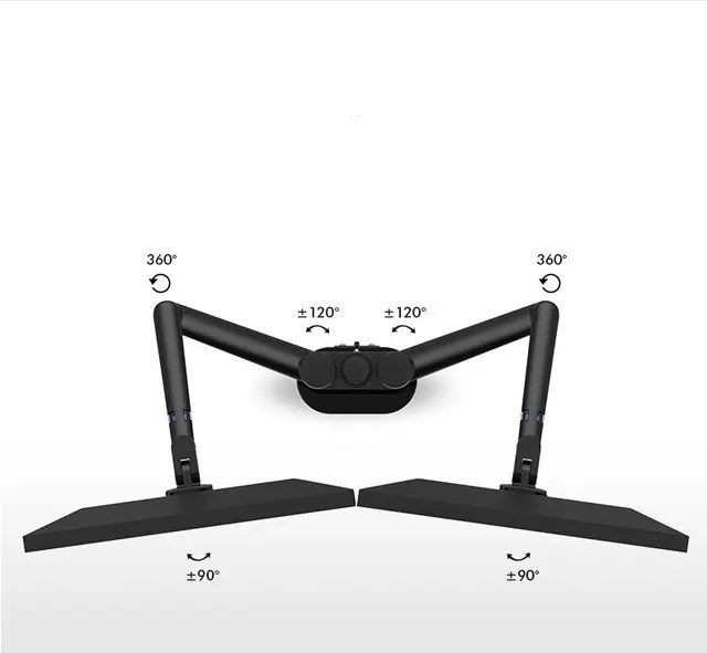 TODO Aluminium Dual Monitor Stand Desk Clamp Mount Bracket VESA 75-100mm up to 32"