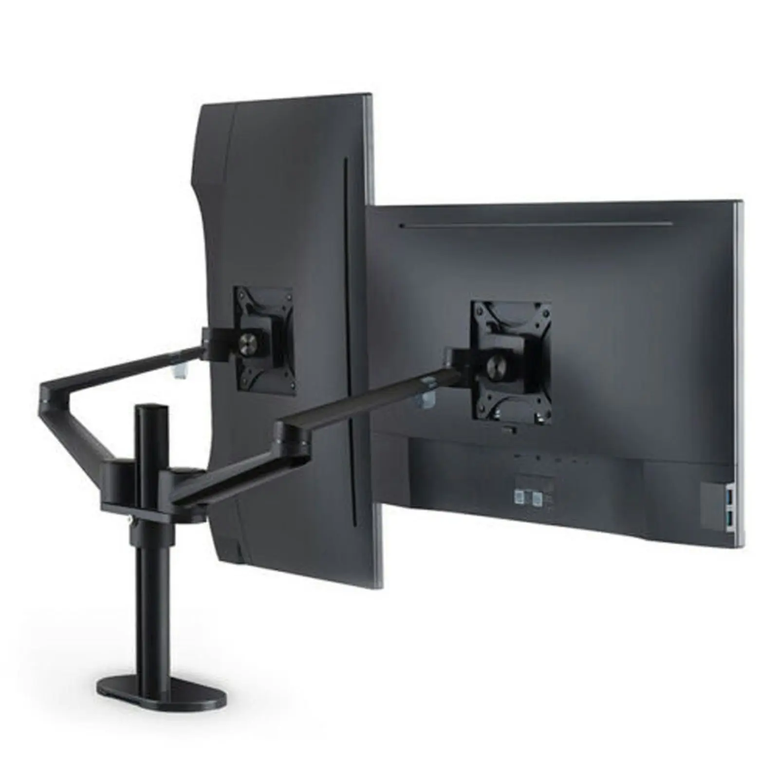 TODO Aluminium Dual Monitor Stand Desk Clamp Mount Bracket VESA 75-100mm up to 32"