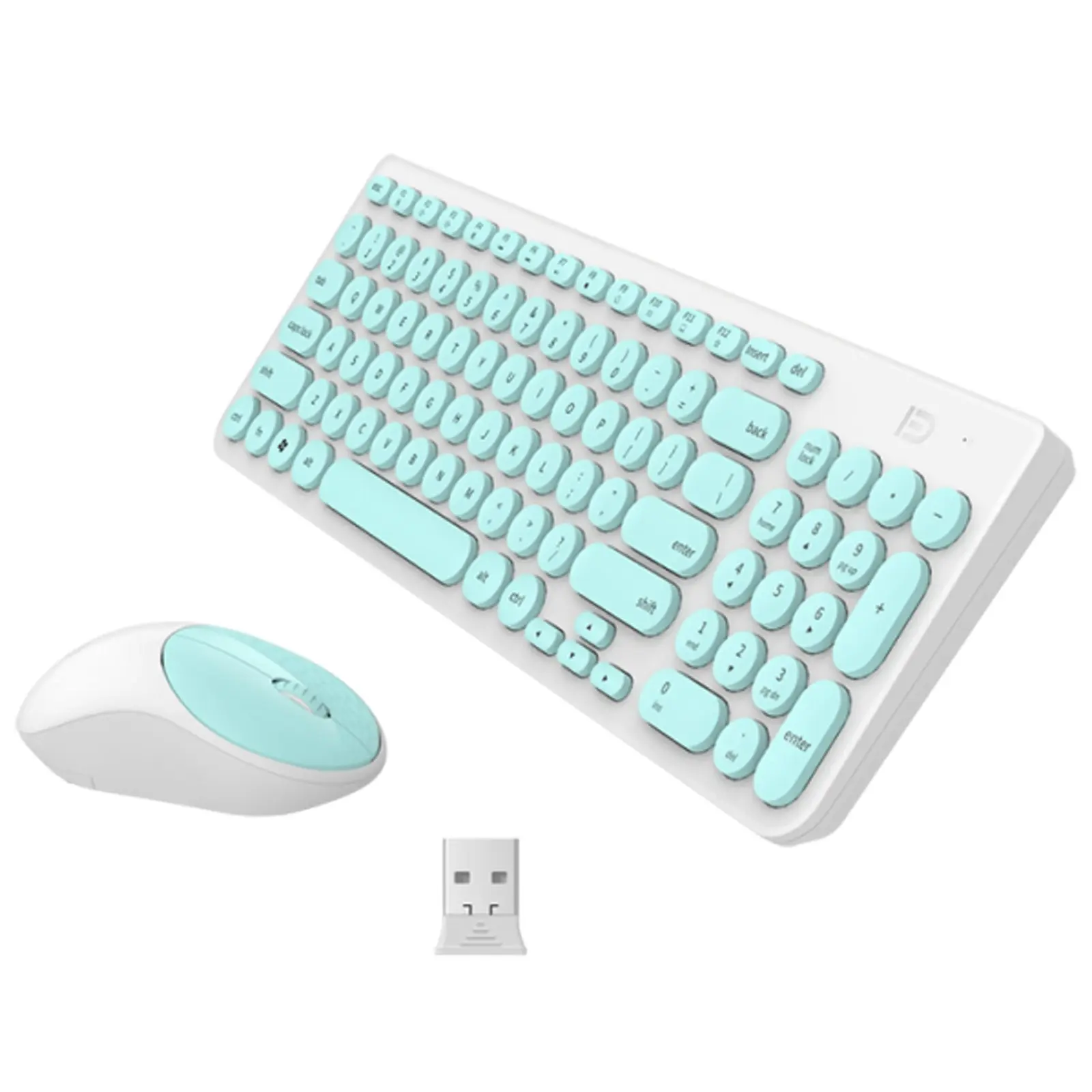 TODO 2.4Ghz Wireless Keyboard Mouse Combo Mac Windows Android 96 Key - Green