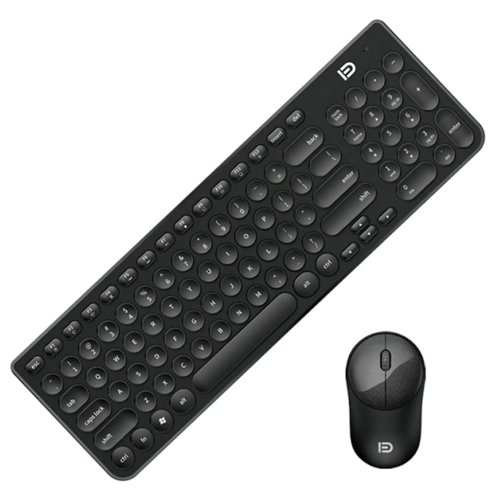 TODO 2.4Ghz Wireless Keyboard Mouse Combo Mac Windows Android 96 Key - Black