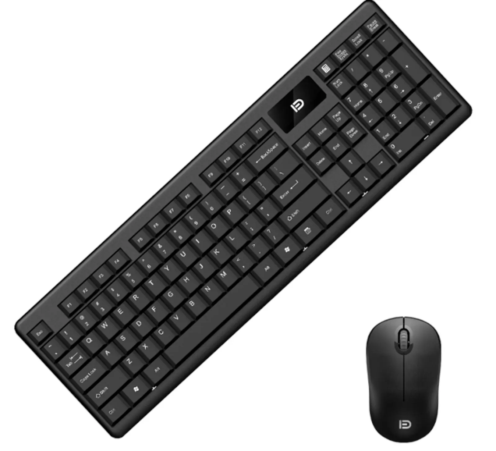 TODO 2.4Ghz Wireless Keyboard Optical Mouse Combo Mac Windows Android 105 Key - Black