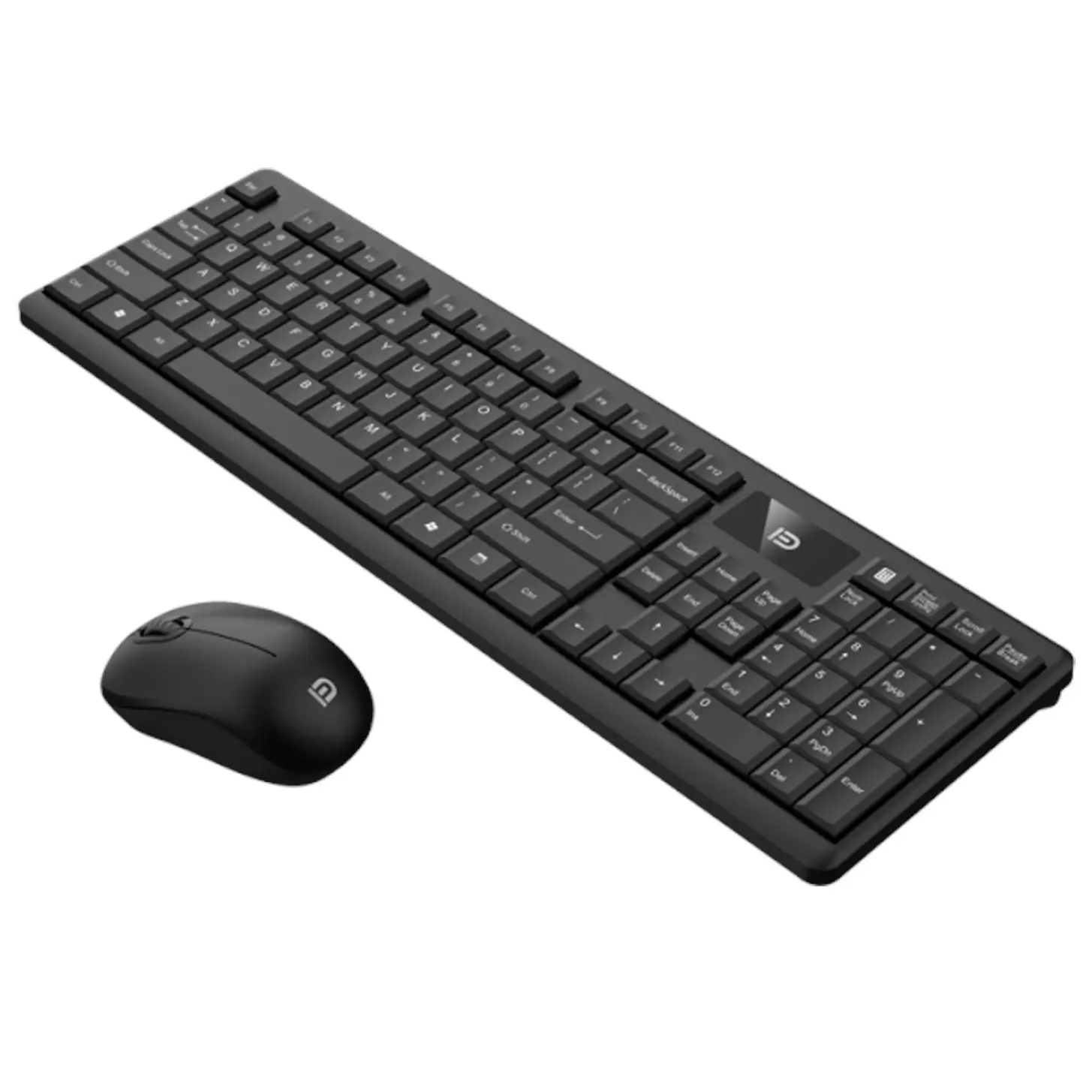 TODO 2.4Ghz Wireless Keyboard Optical Mouse Combo Mac Windows Android 105 Key - Black