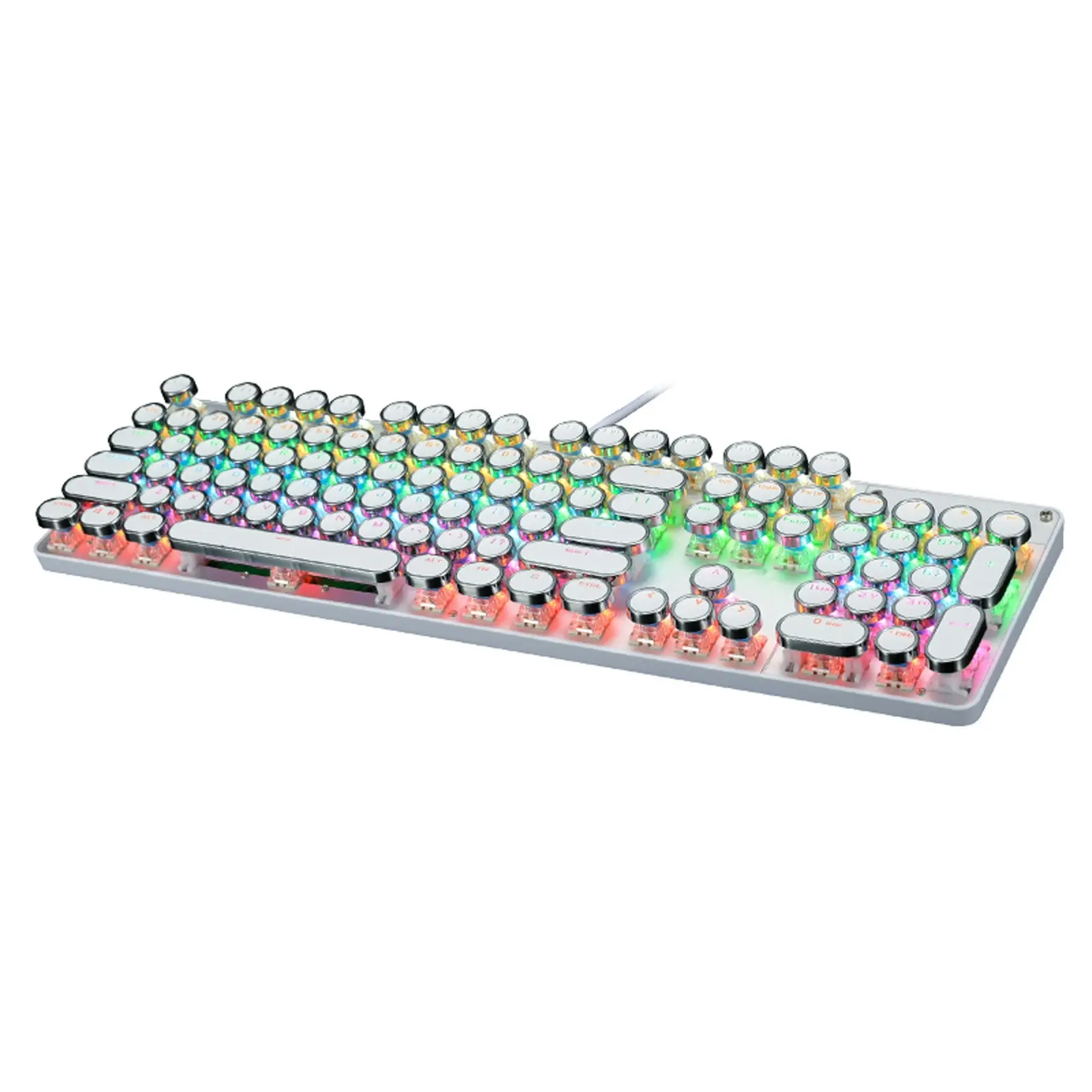 TODO Mechanical Gaming Keyboard Tactile Blue Switch Rgb Led 104 Key Usb Windows - White