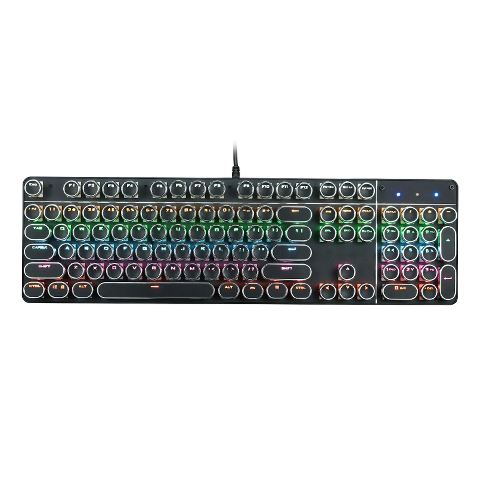 TODO Mechanical Gaming Keyboard Tactile Blue Switch Rgb Led 104 Key Usb Windows - Black