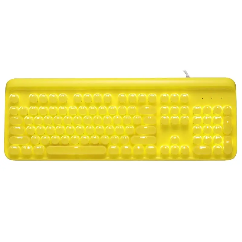 TODO Mechanical Gaming Keyboard Linear Blue Switch Led Backlit 104 Key Windows - Yellow