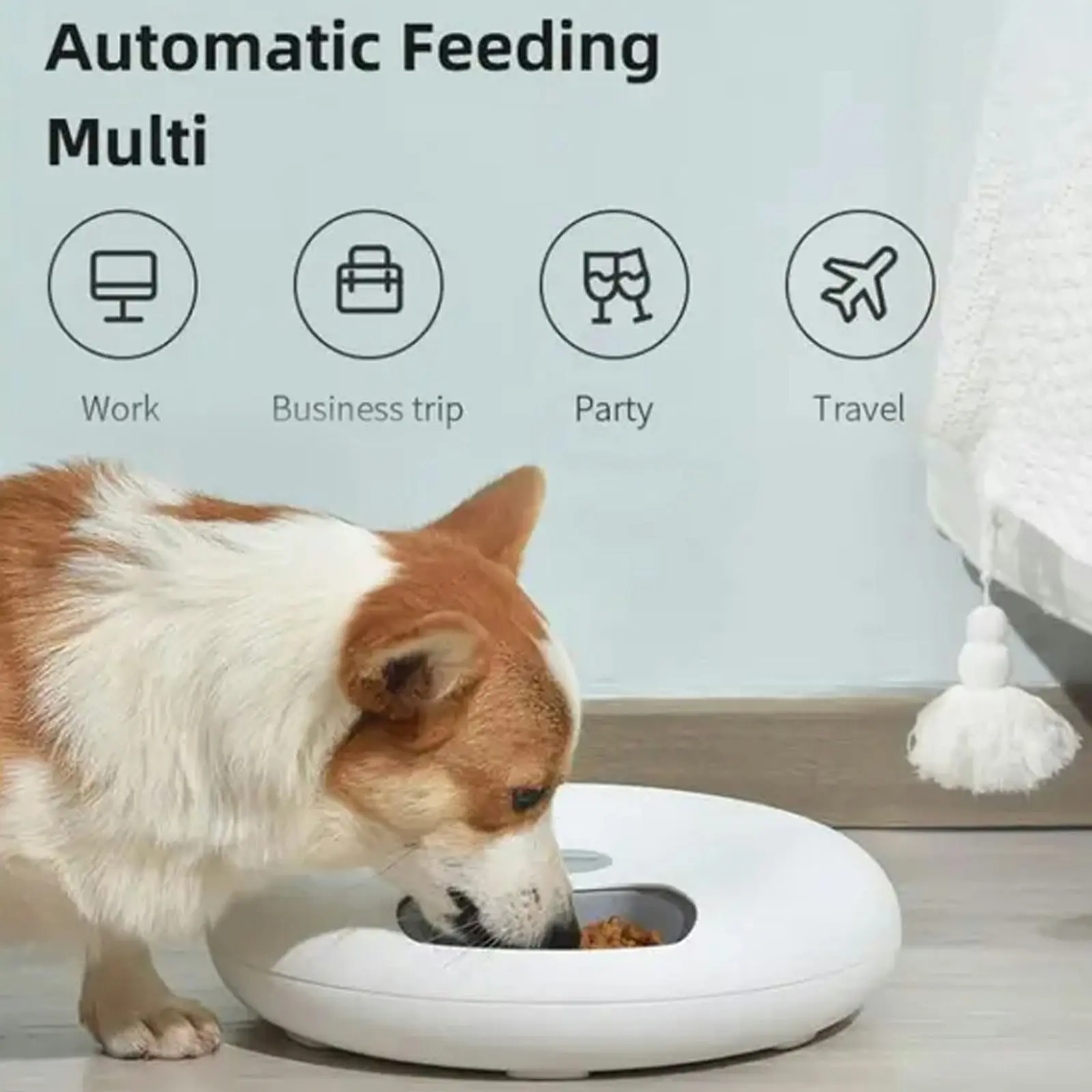 Todo 180ml x6 Meal Digital Lcd Automatic Pet Feeder Dog Cat Food Bowl Timer Pink