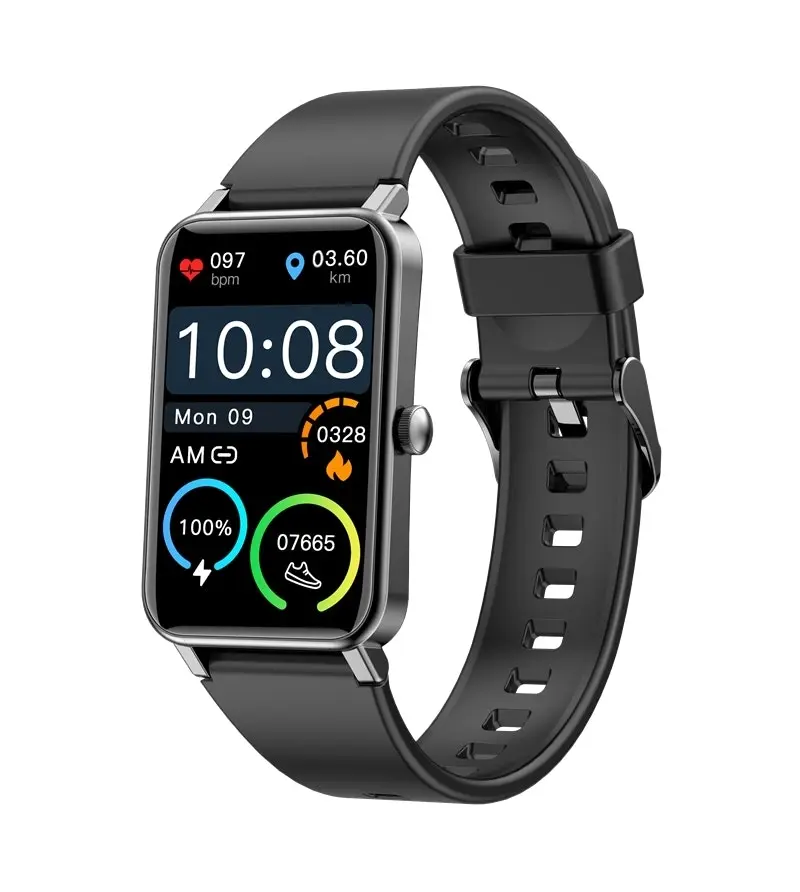 Bluetooth Smart Watch 1.57" Bracelet Monitor Heart Rate Blood Pressure - Black