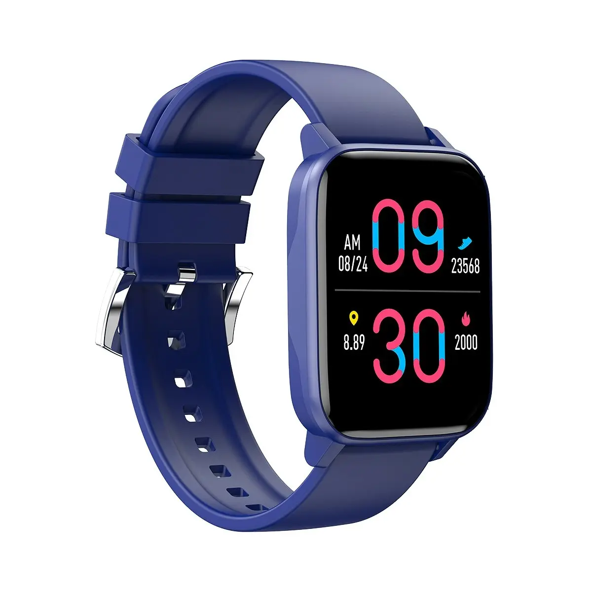 TODO Bluetooth Smart Watch 1.69" TFT Monitor Heart Rate Blood Pressure - Blue