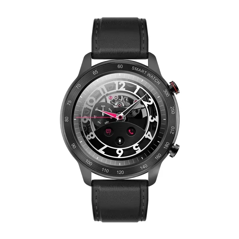 TODO Bluetooth Smart Watch Sports Monitor Heart Rate Blood Pressure - Leather Black