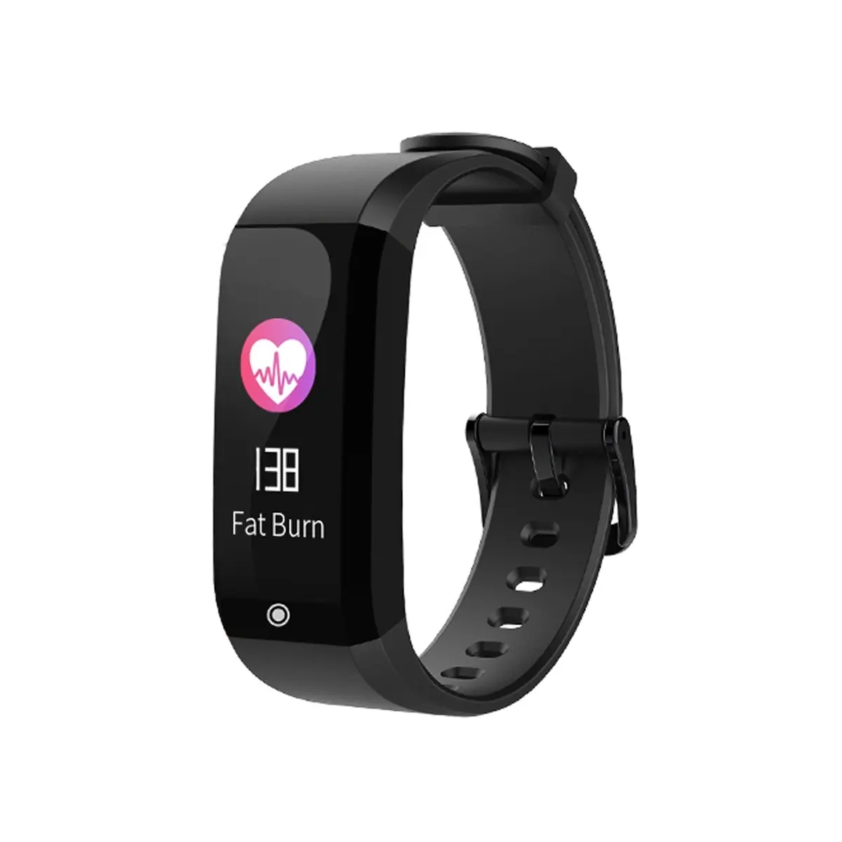 TODO Body Temperature Smart Watch Thermometer BPM Heart Rate Monitor Fitness Band - Black