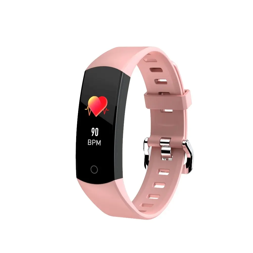 TODO Bluetooth Fitness Band Smart Watch Thermometer Temperature BPM Monitor - Pink