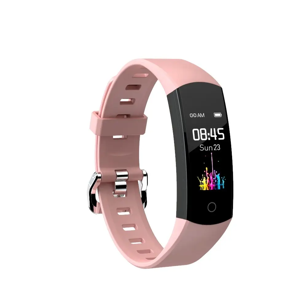 TODO Bluetooth Fitness Band Smart Watch Thermometer Temperature BPM Monitor - Pink