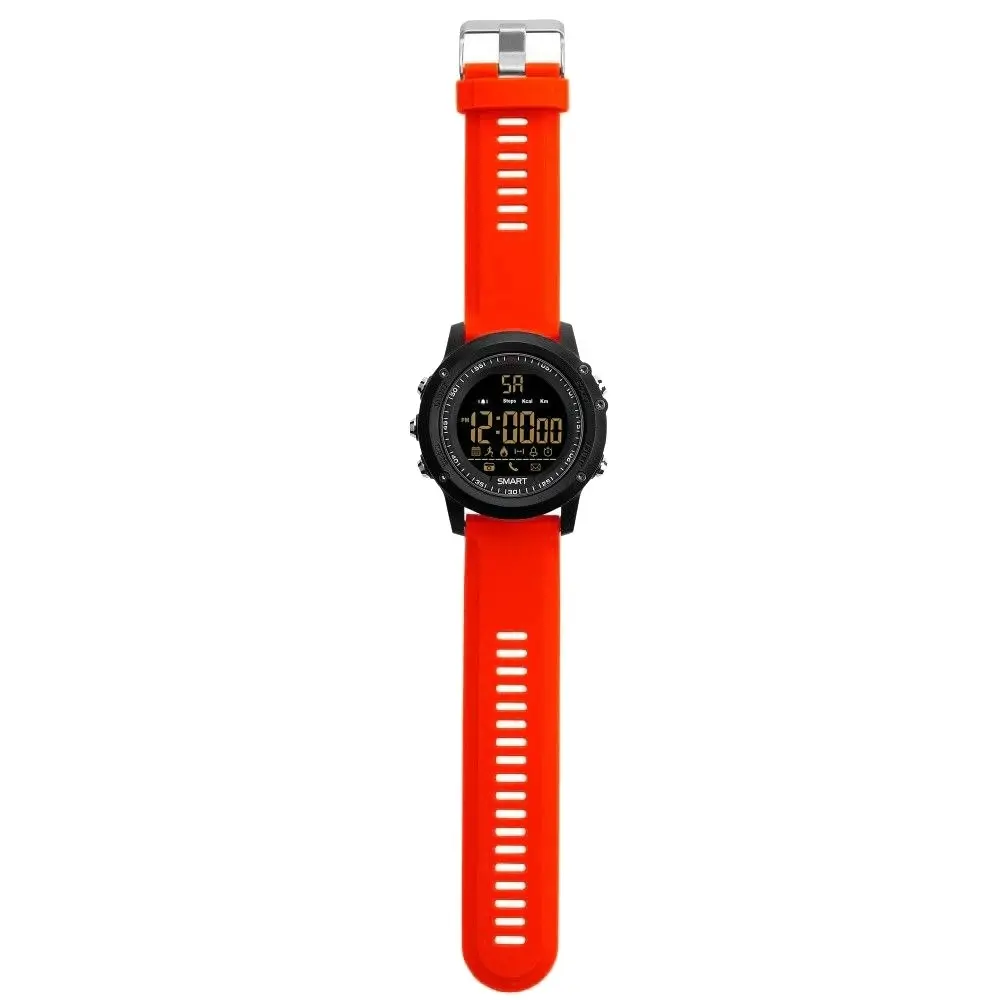 Bluetooth V4.0 Smart Watch 1.1" Fstn Lcd Sports Tracker Ip67 Remote Camera - Red