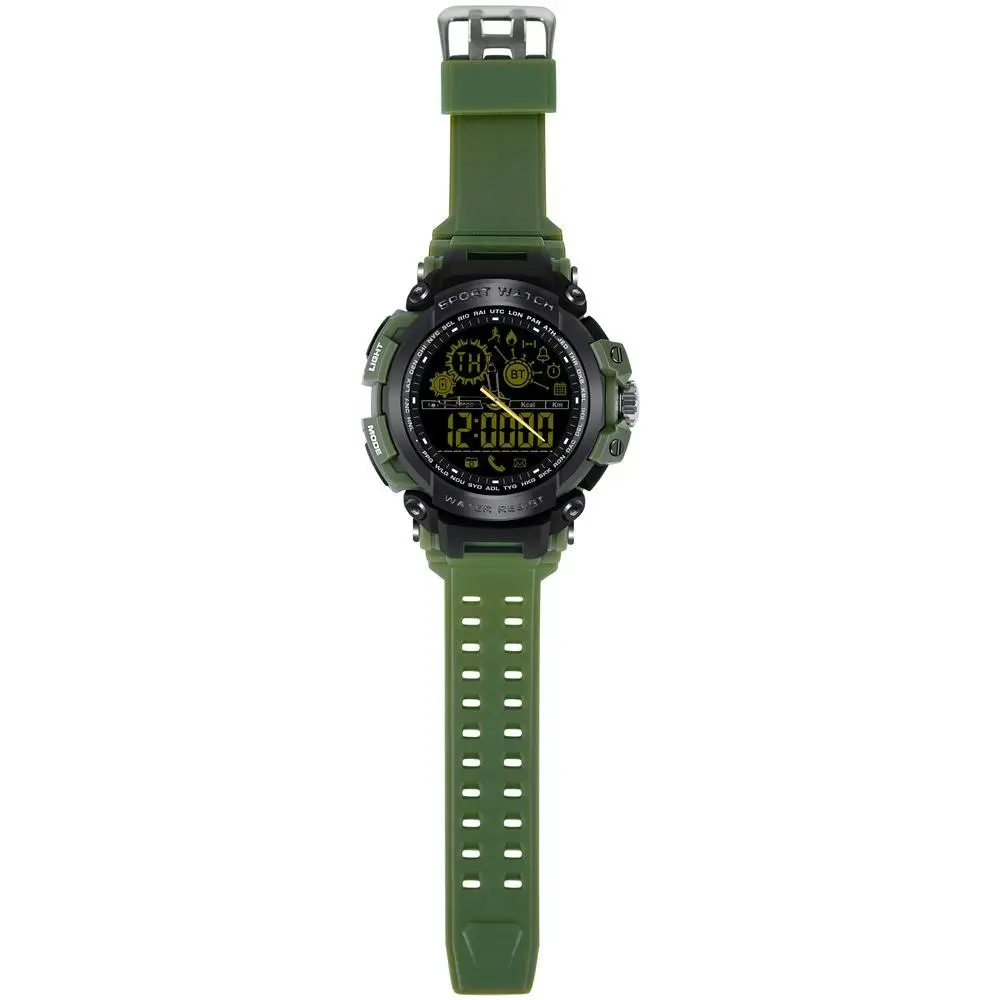 Bluetooth V4.0 Smart Watch 1.1" Lcd Sports Tracker Ip68 Remote Camera - Green