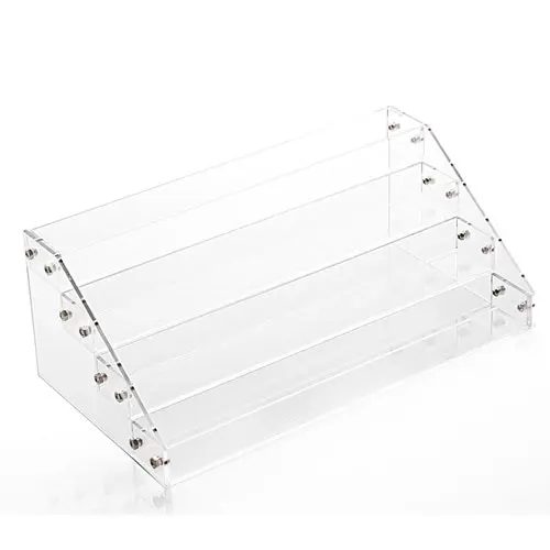 Acrylic Makeup Organizer Container 5mm 4 Tier Clear Acrylic Cosmetic Nail Polish Stand