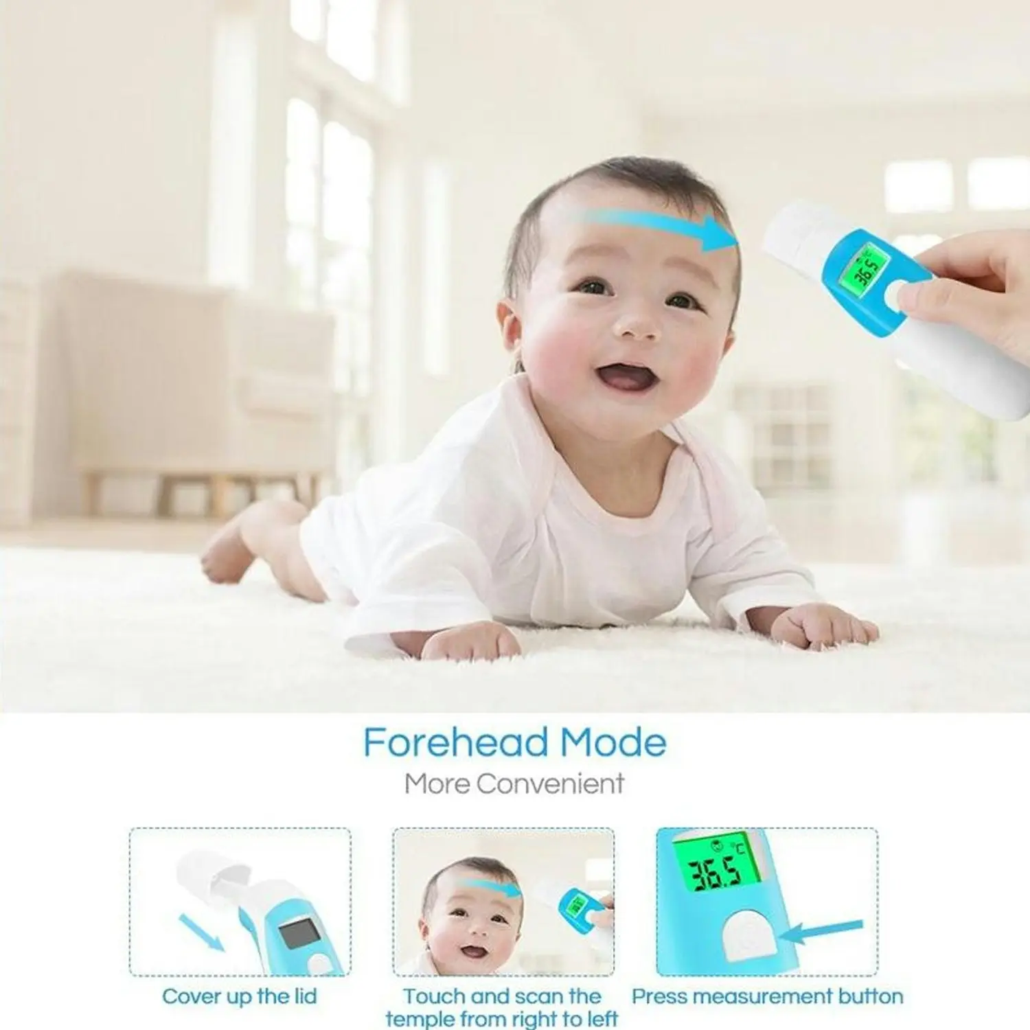 Infrared Ear Forehead Thermometer IR Digital Body Temperature 3 Colour LCD Adult Child