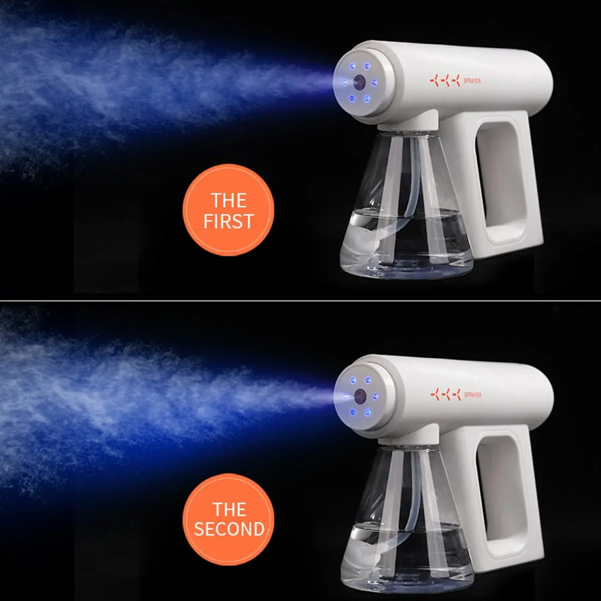 6 Blue Light Sterilizer Nano Atomizer Spray Disinfection Gun Purifier Li-ion Cordless 300ml