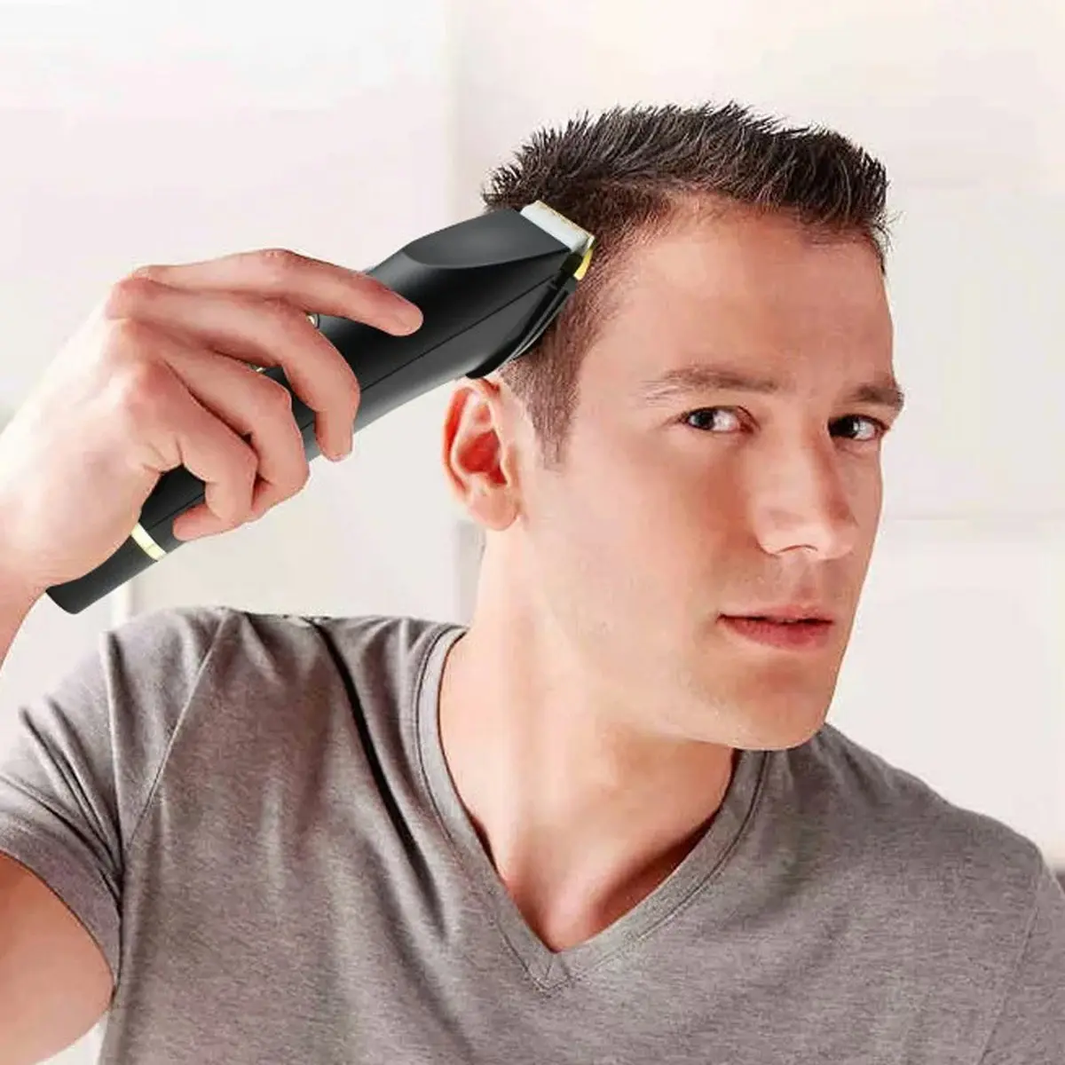 TODO Cordless Hair Clipper Beard Trimmer 3.7V 2000mAh Titanium Ceramic Blade USB Charge