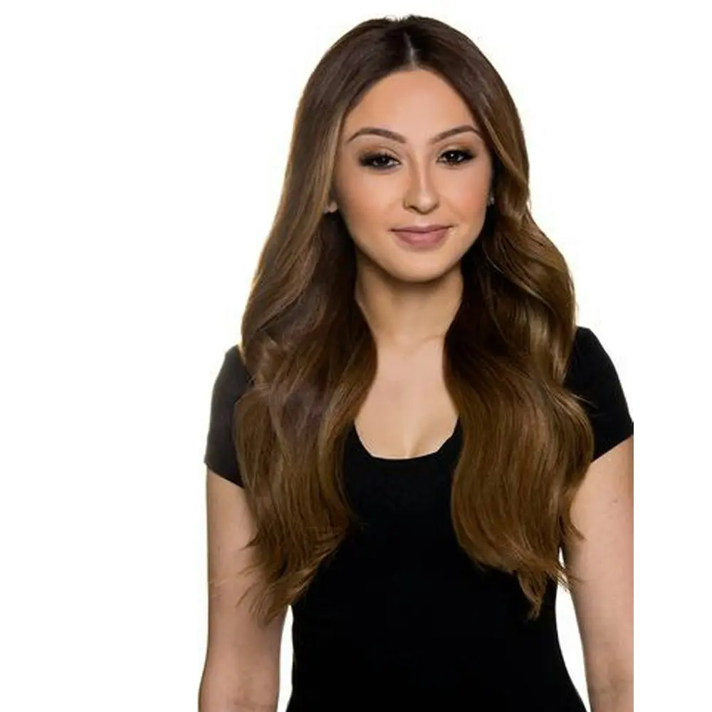 2Pcs High Grade Light Brown Synthetic Hair 7Piece 16Clips 22"  Straight Clip On 2X