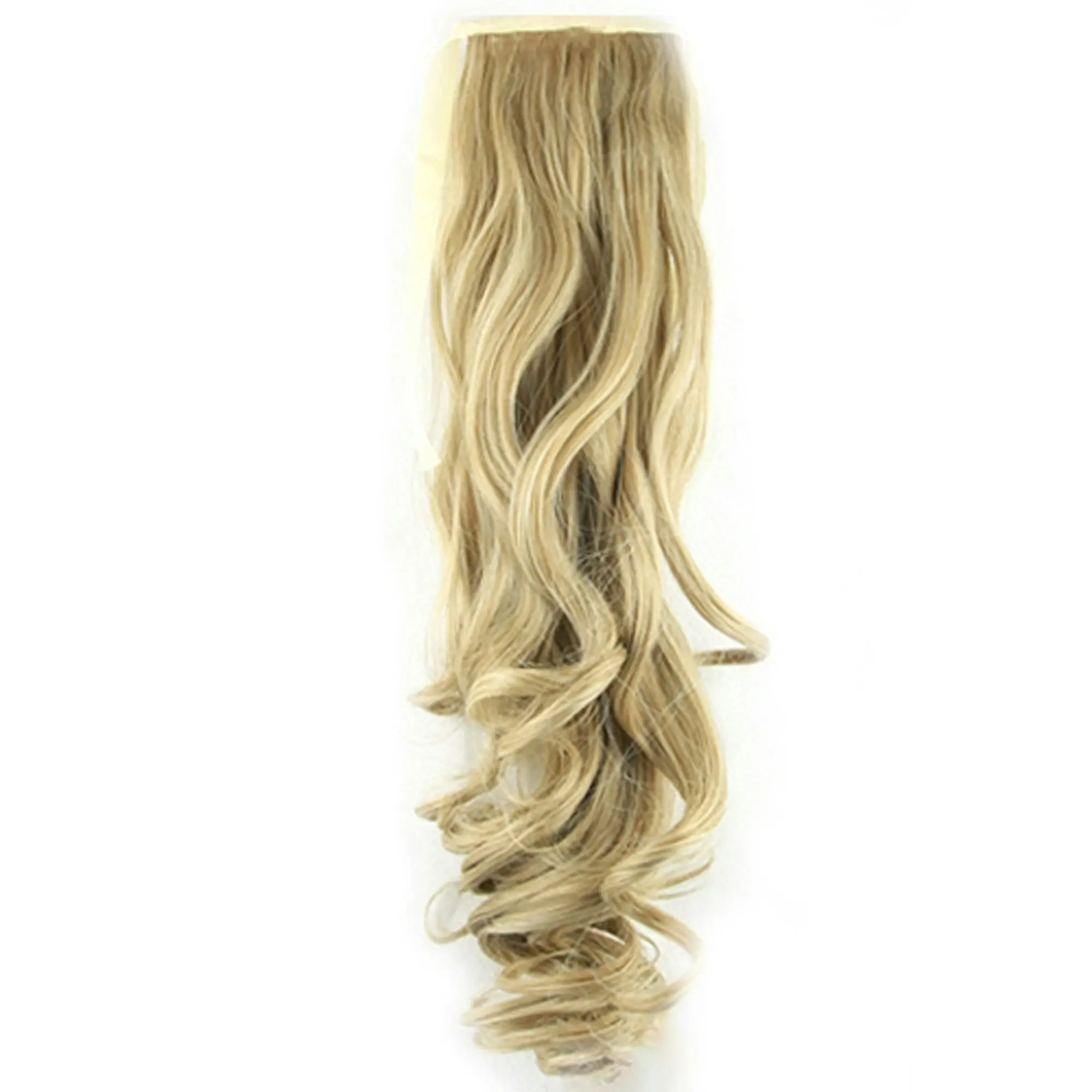 22" Dark Blonde Hair Extension Quality Synthetic Hair Ponytail Curly Wavy