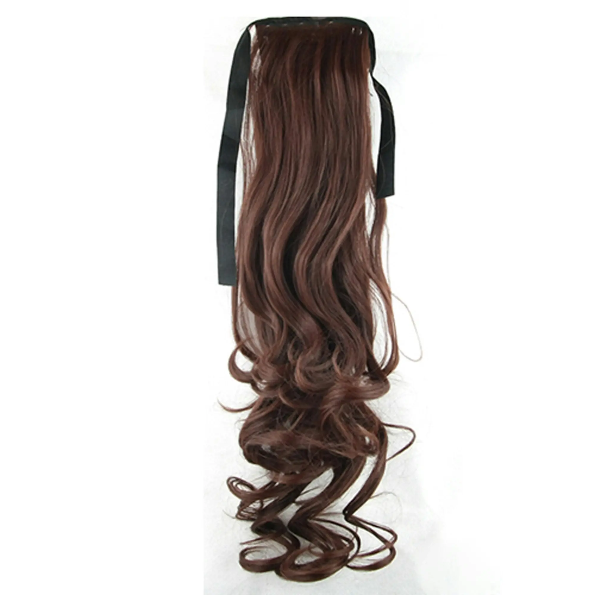 High Grade Synthetic 22" Hair Extension  Ponytail Brown Curly Pony Wavy