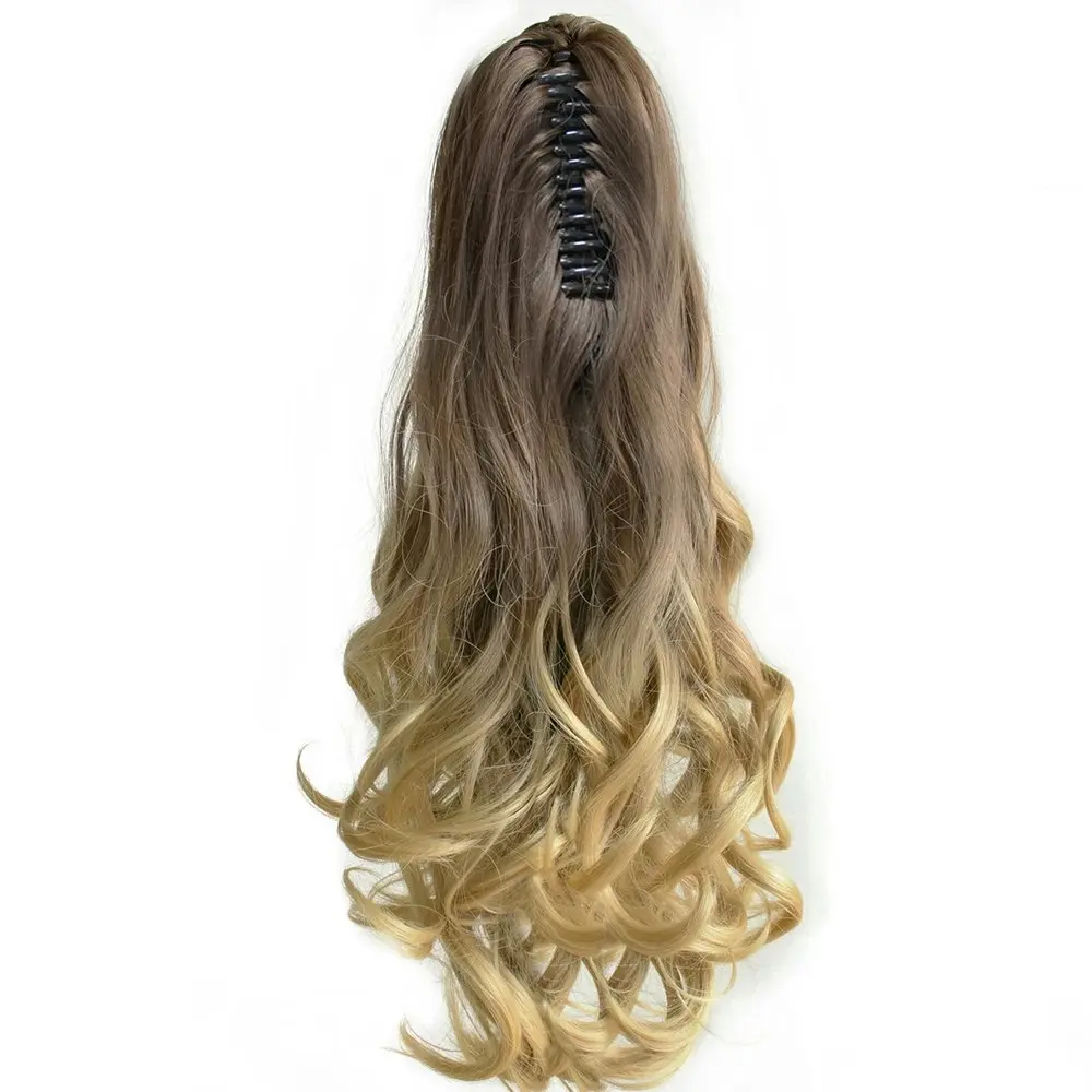 Ombre Ponytail Ribbon Clamp  Wavy 50Cm 20" Hair Extension Claw04