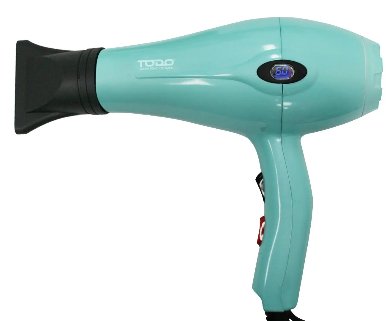 TODO 2000W Ionic Ceramic Anti Frizz Hair Dryer Digital Temperature Lcd Blue