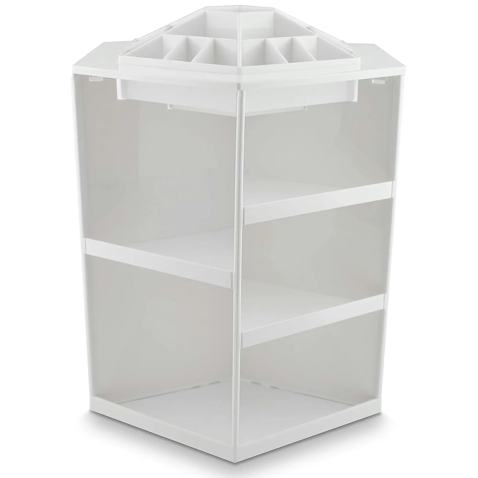 TODO 360 Rotating Makeup Organizer Container Spinning Hanger Rack White