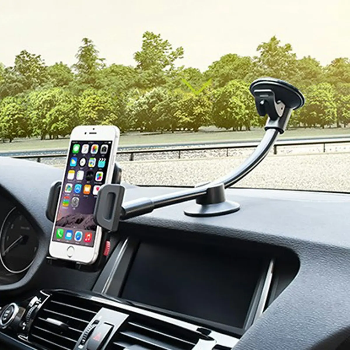 Quick Snap Universal Car Windshield Mount Holder Stand Mobile 3.5" - 7" Mobile Phone