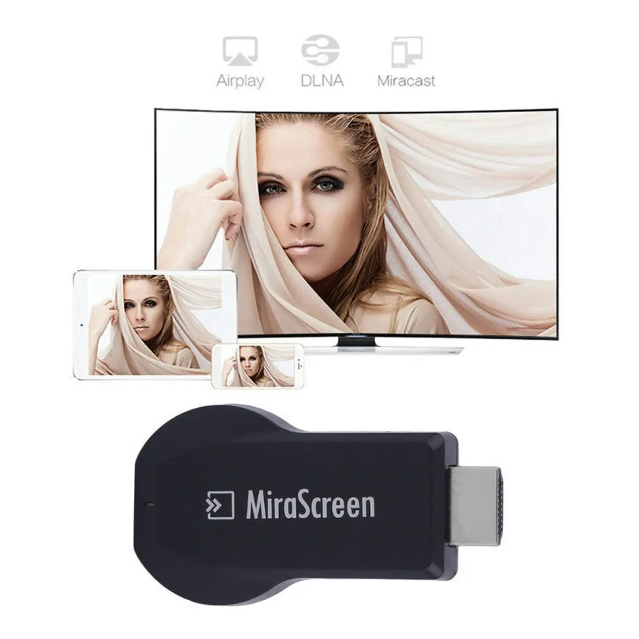 Mirascreen Dlna Wifi Miracast Airplay Dongle Display Mini Android Tv Stream Hd