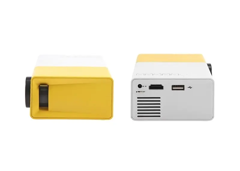 600 Lumens Mini Led Home Theatre Projector Full Hd 1920X1080 yellow