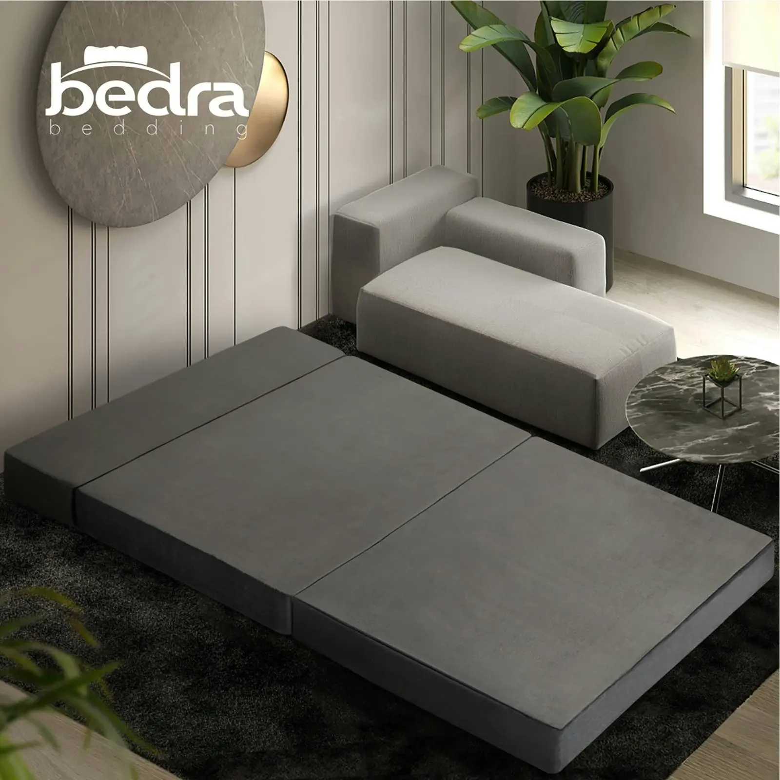 Bedra Folding Foam Mattress Sofa Bed Trifold Foldable Camping Sleeping Cushion Mat Double