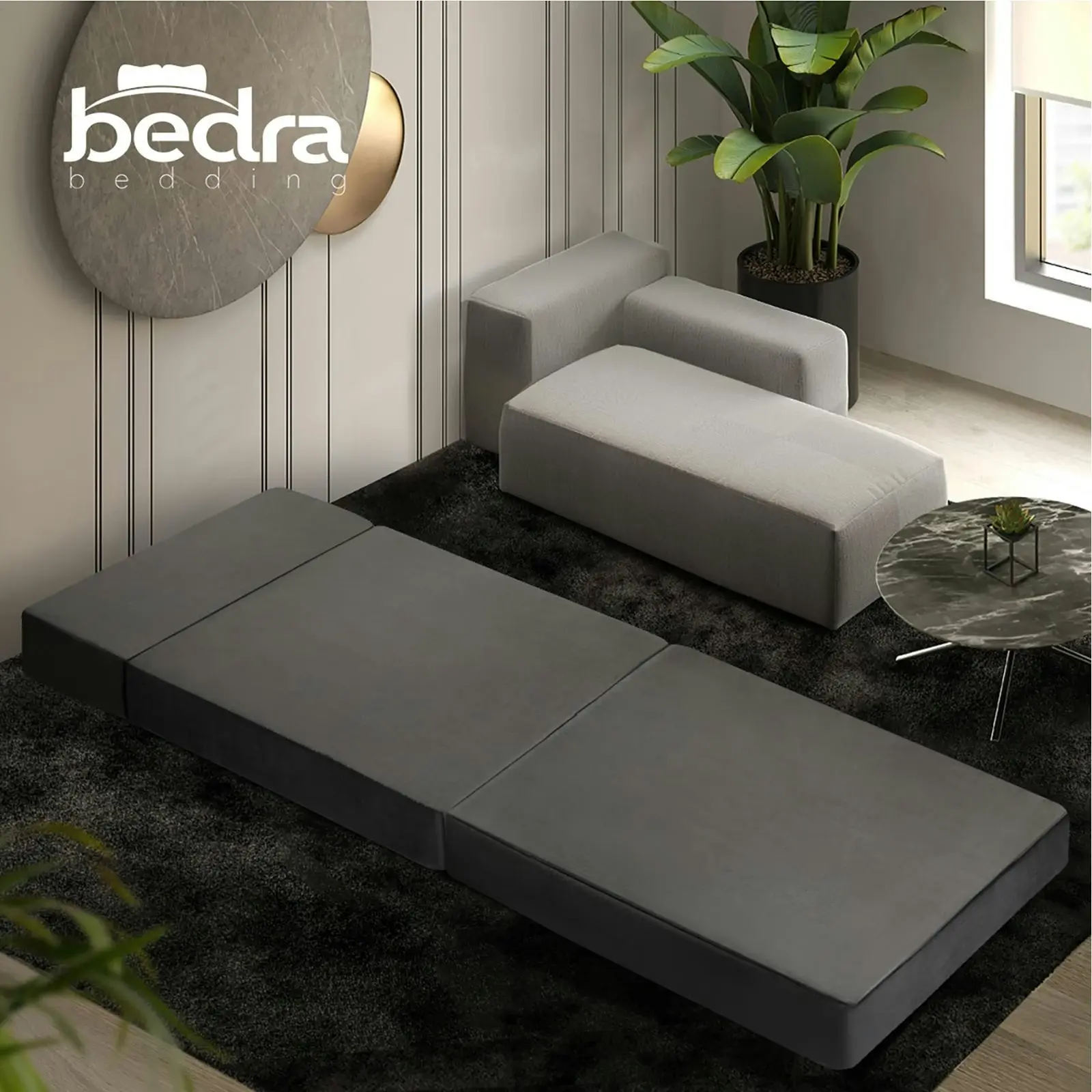 Bedra Foldable Foam Mattress Sofa Bed Portable Folding Floor Bed Single