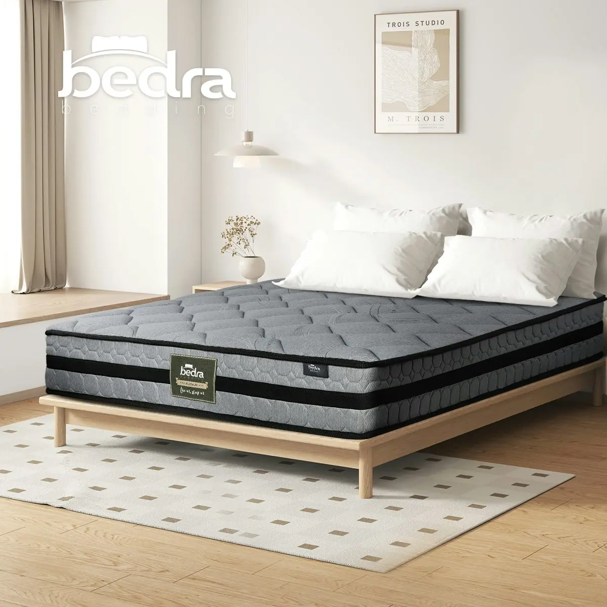 Bedra Queen Mattress Bed Mattress 3D Mesh Fabric Firm Foam Spring 22cm 7 zone