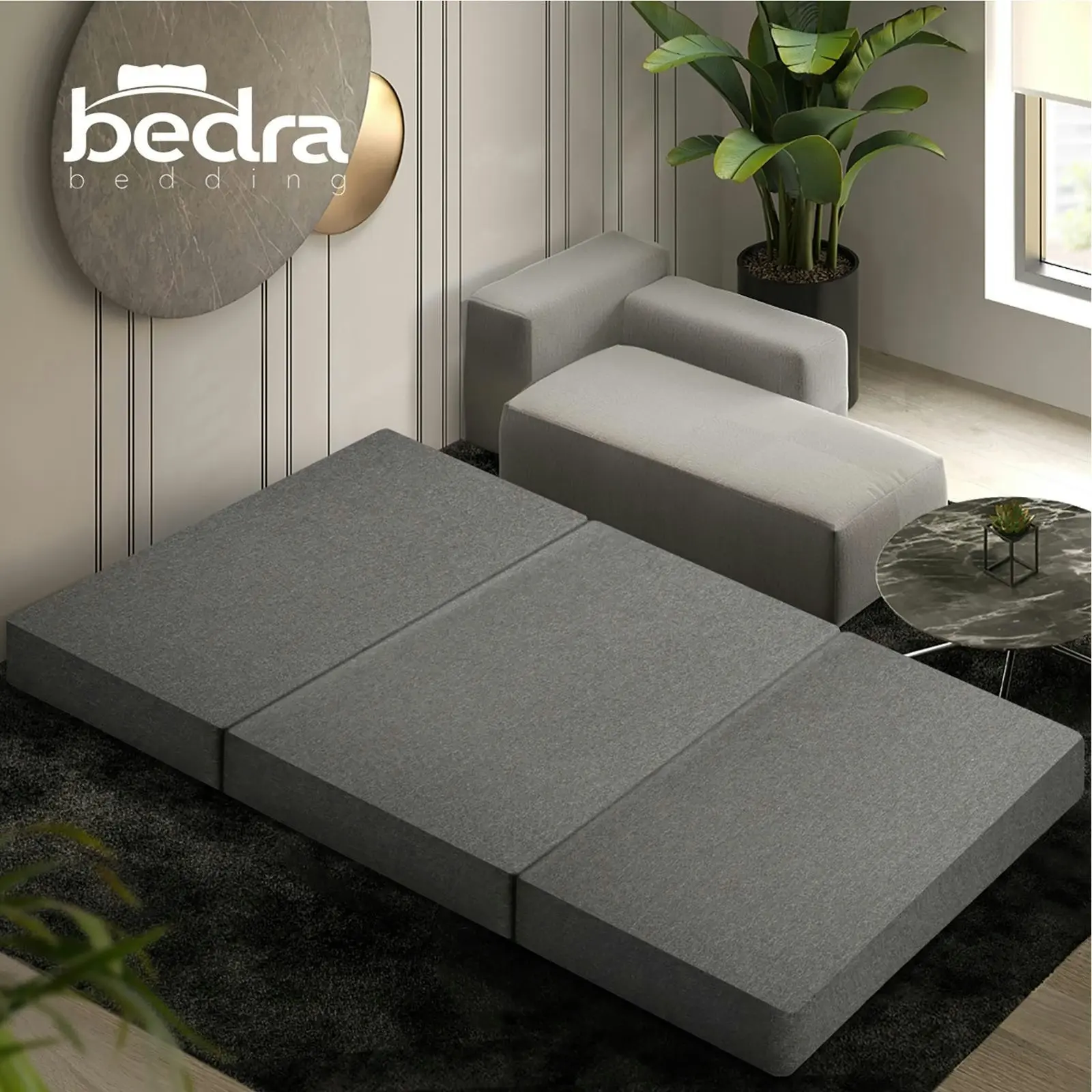 Bedra Foldable Mattress Trifold Folding Camping Bed Sofa Cushion Mat Double