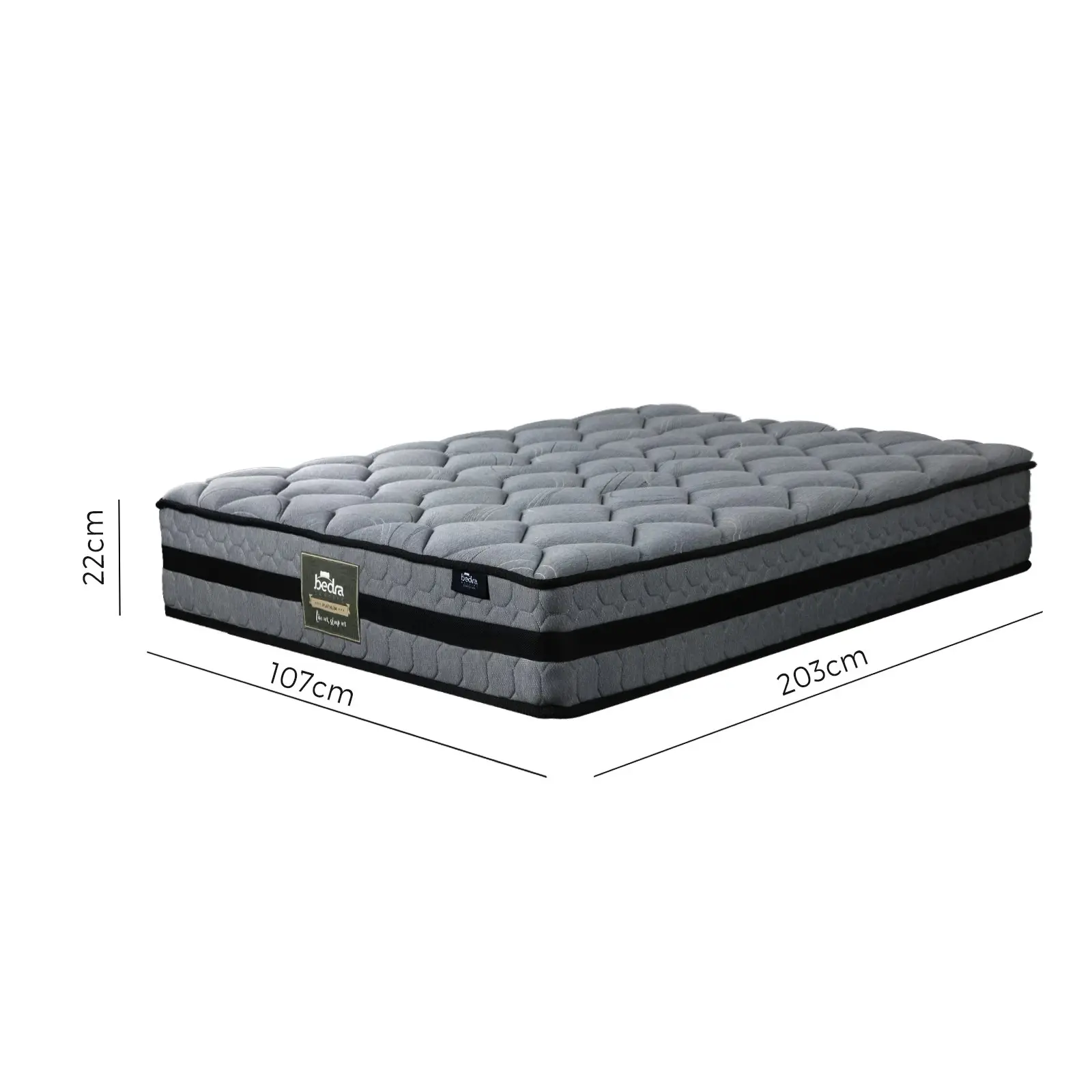 Bedra King Single Mattress Bed Mattress 3D Mesh Fabric Firm Foam Spring 22cm