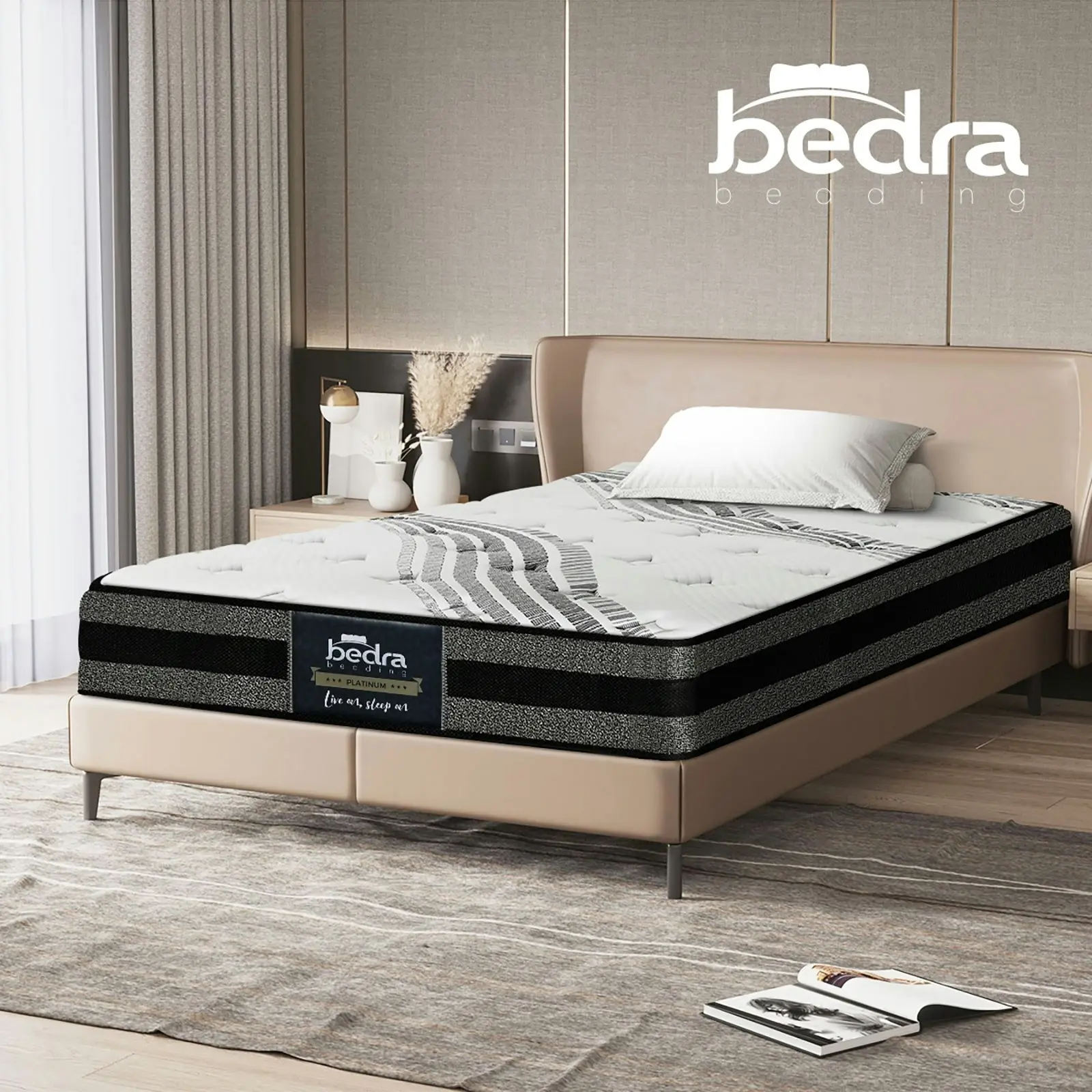 Bedra King Single Mattress Breathable Luxury Bonnell Spring Foam Medium 18cm