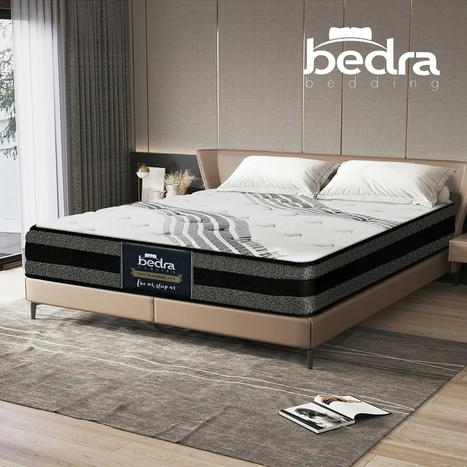 Bedra Queen Mattress Breathable Luxury Bed Bonnell Spring Foam Medium 18cm