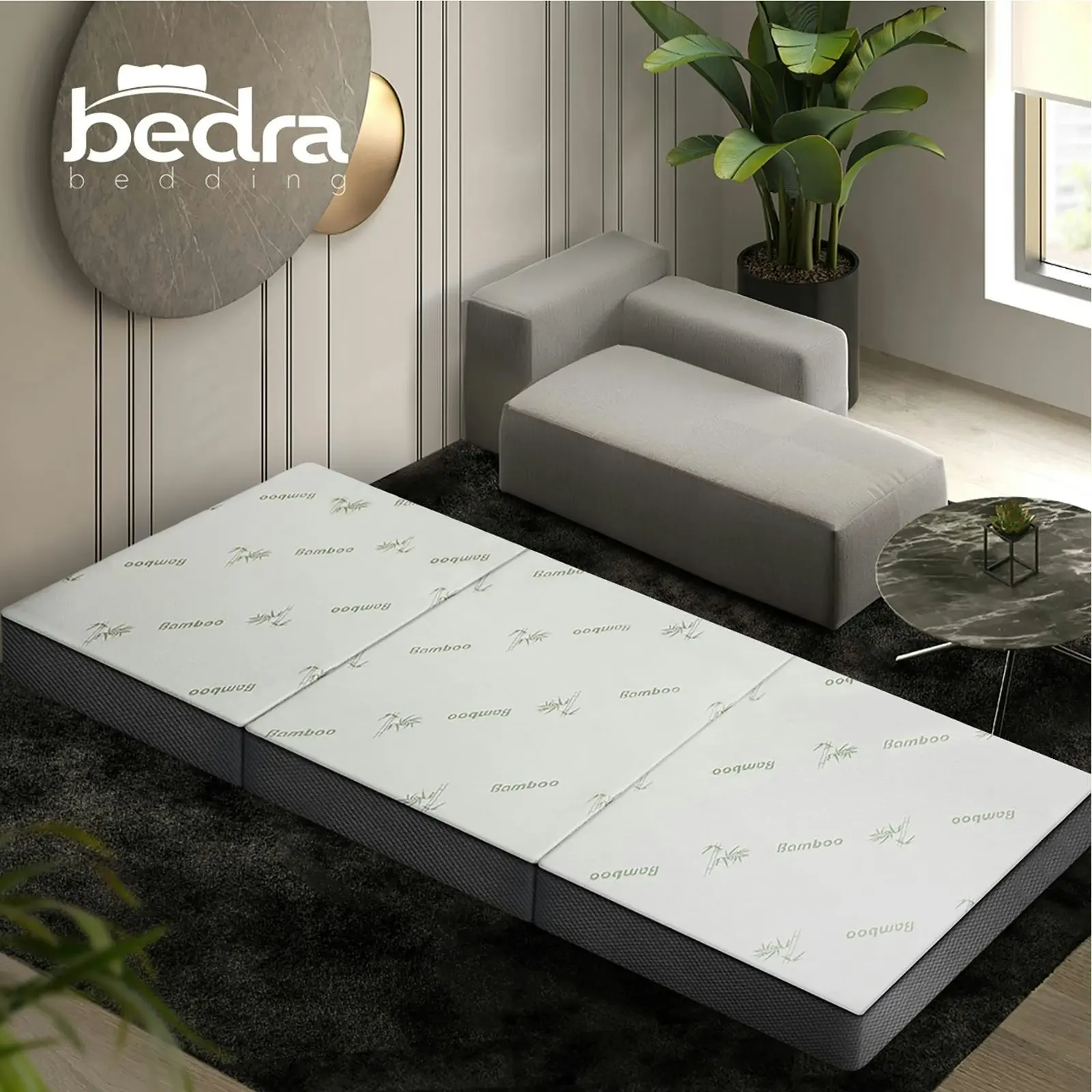 Bedra Folding Mattress Bamboo Foam Foldable Sofa Lounge Portable Single