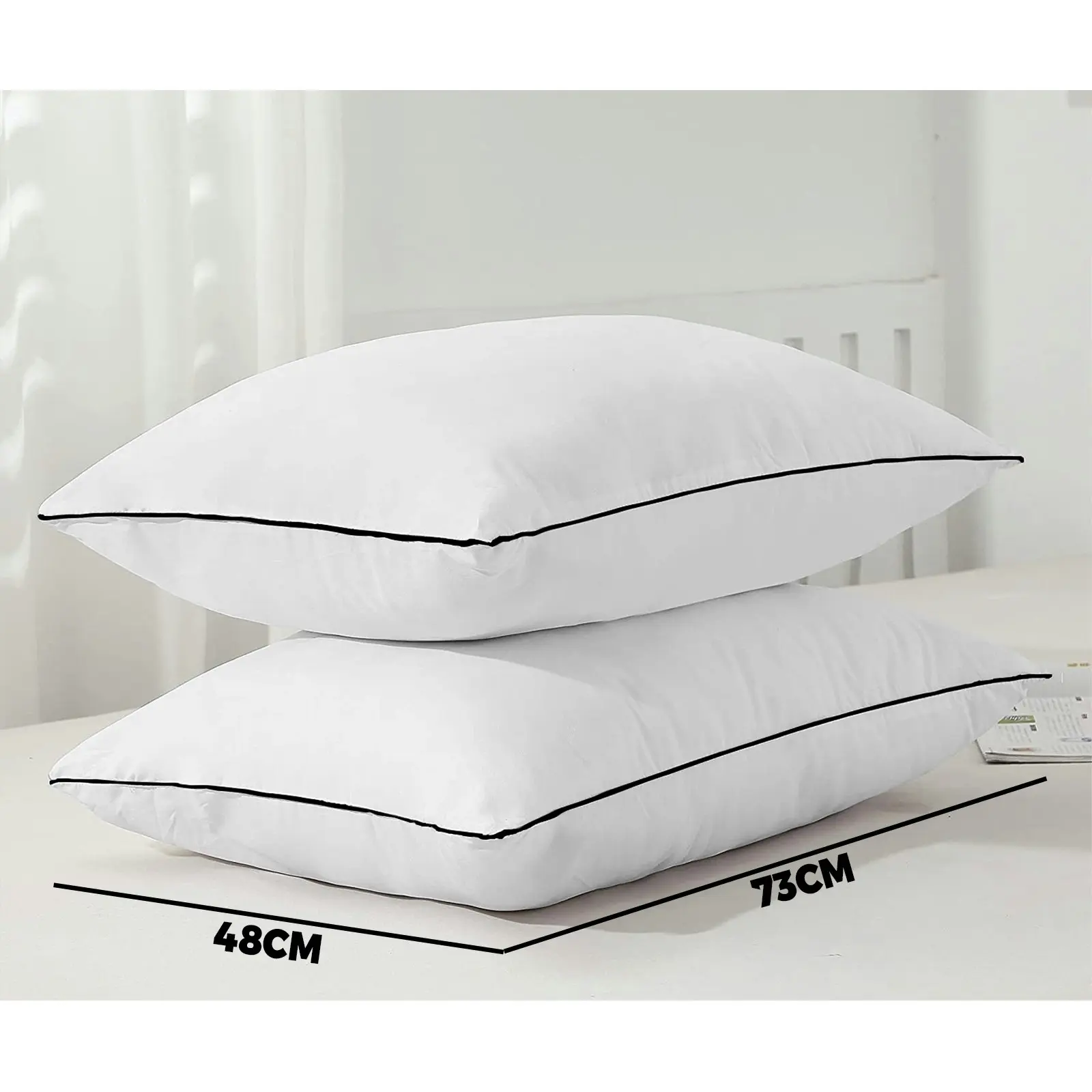 Bedra Microfibre Pillow Hotel Cotton Cover Home Soft Quality Luxury 4pcs 48*73cm