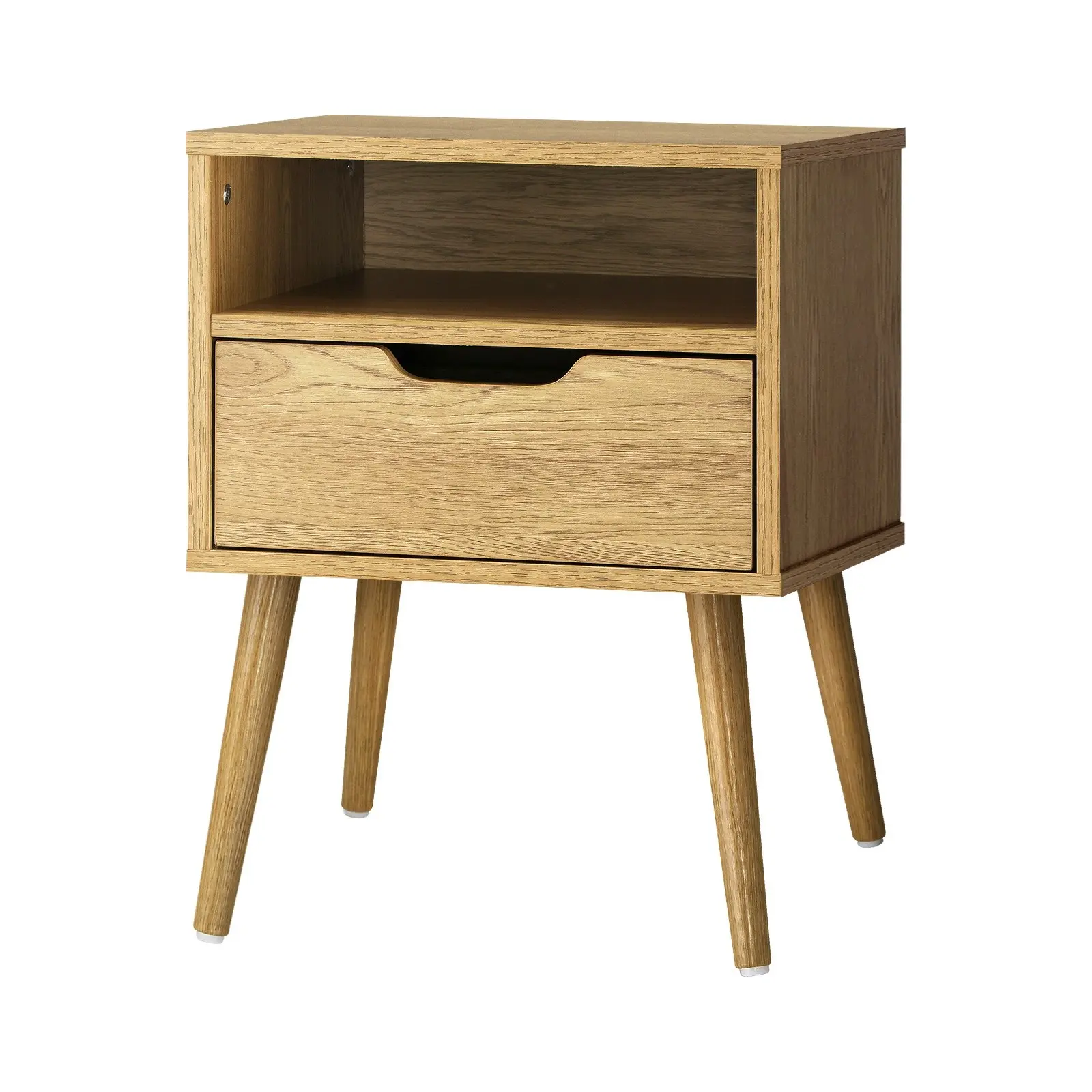 Oikiture Bedside Table Drawers Side Tables Nightstand Bedroom Cabinet Wood