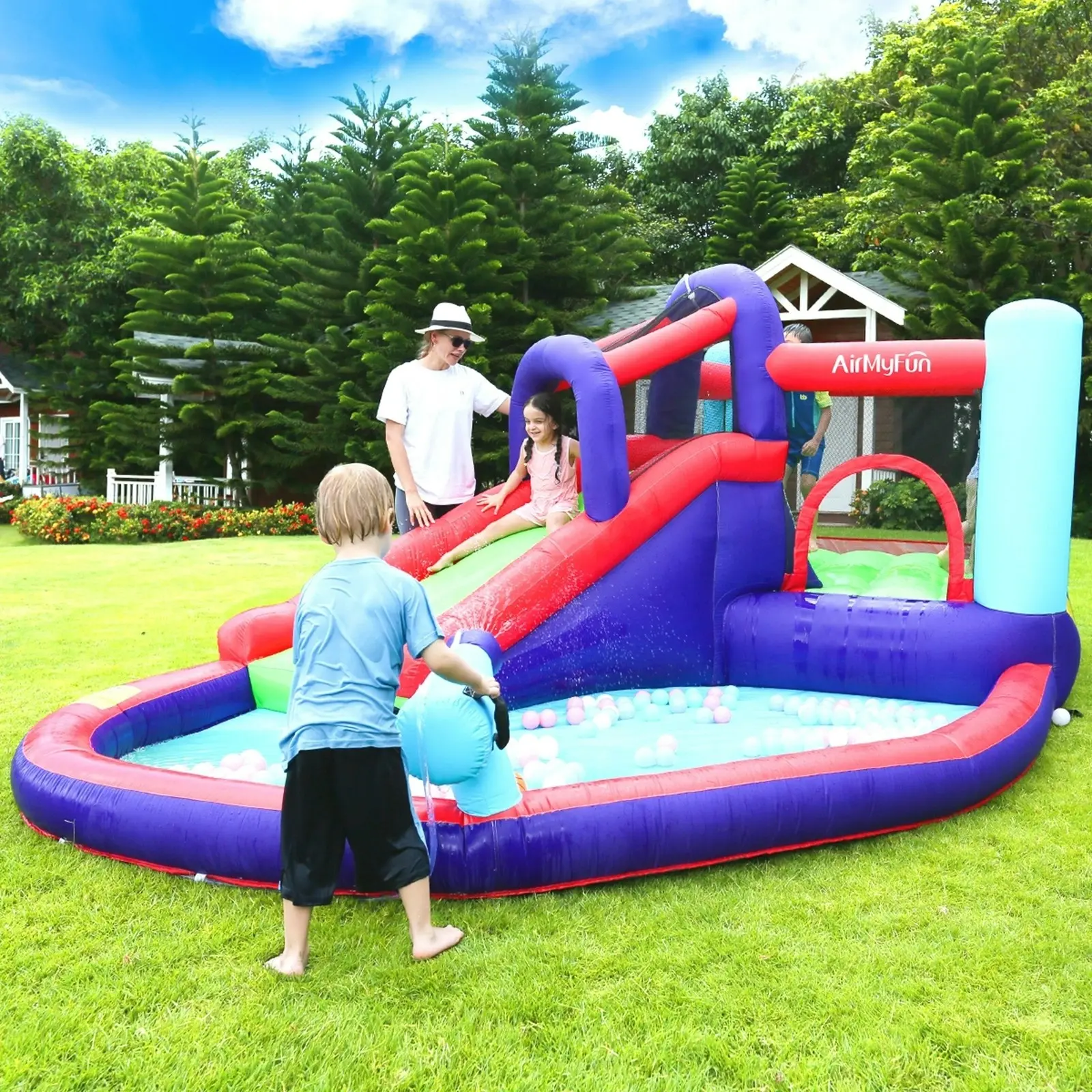 AirMyFun Inflatable Bounce House Water Slide Park Trampoline Jumping Castle Toy