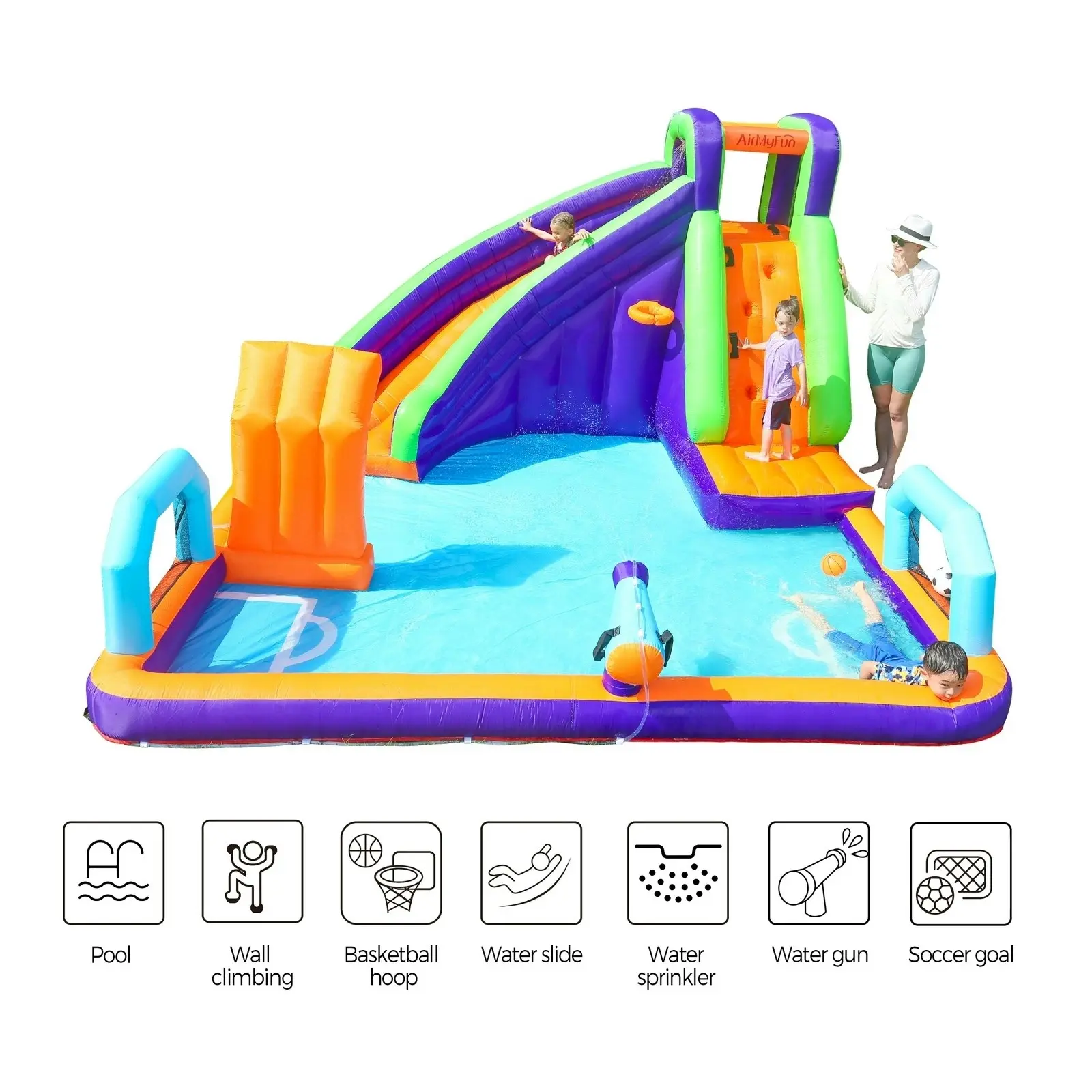 AirMyFun Inflatable Water Slide Bounce House Jumping Castle Park Play Pool Gift