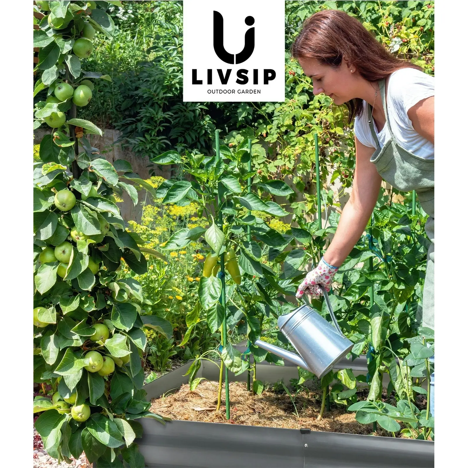 Livsip Garden Raised Bed Vegetable Planter Kit Galvanised Steel 240x80x45CM